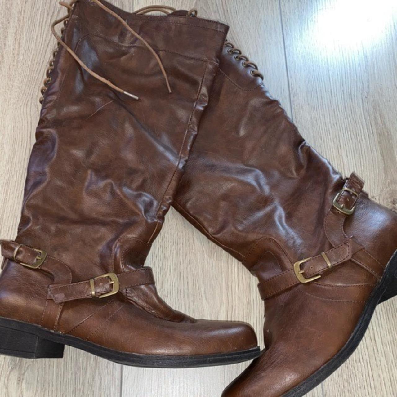 xoxo marygold brown boots open to bundles and... - Depop