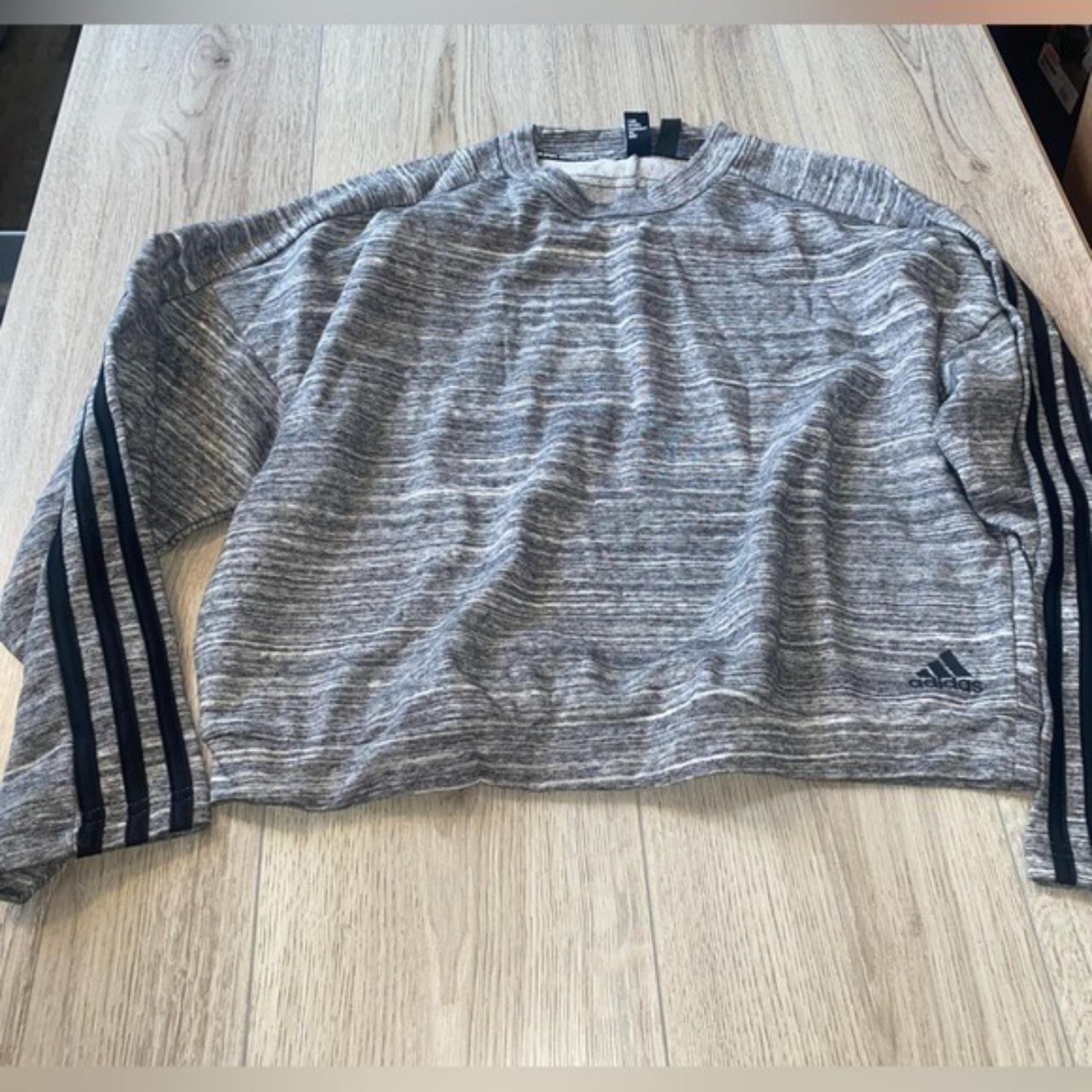 grey cropped adidas hoodie