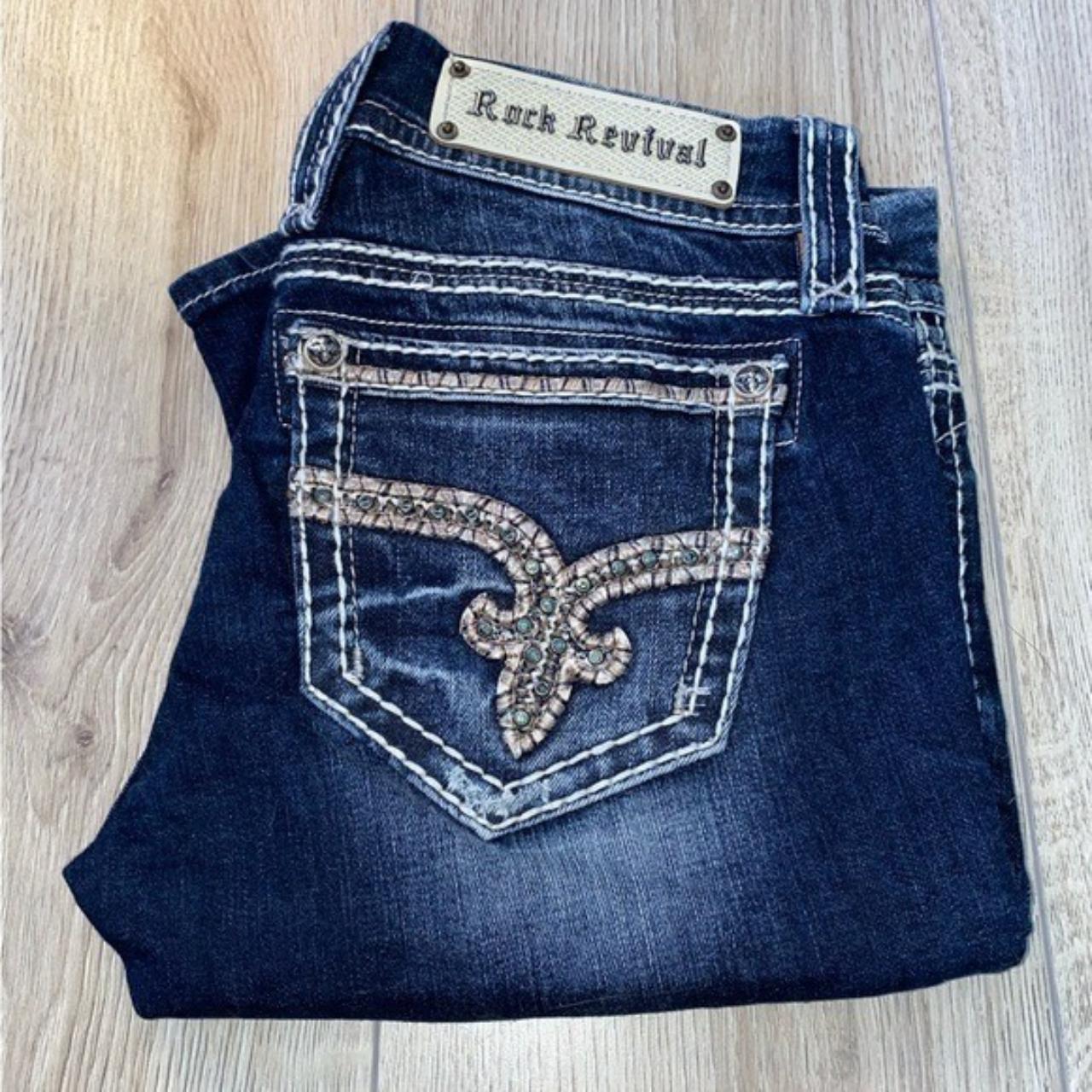 rock revival nancy bermuda blue jean shorts open to... - Depop