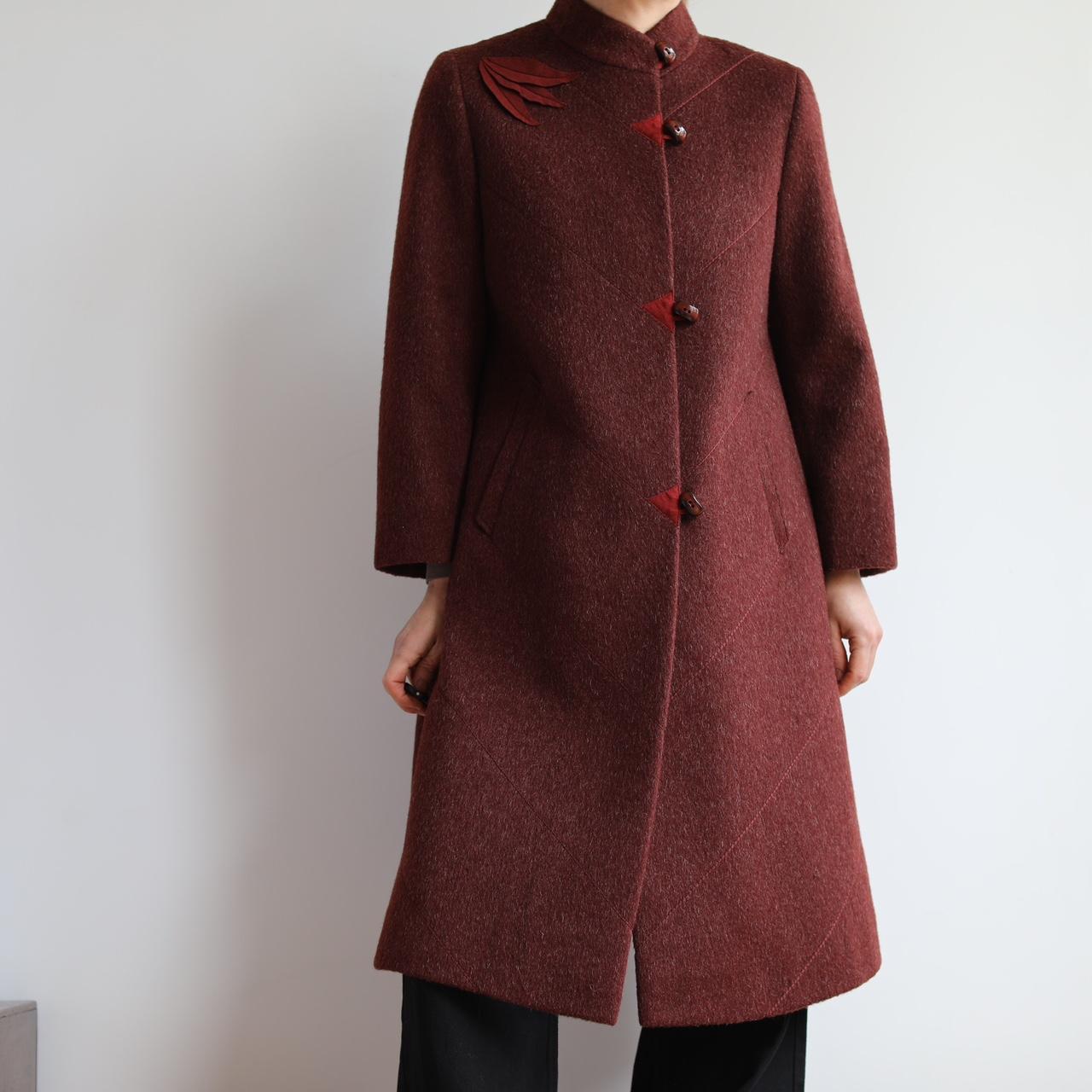 Vintage wool / mohair burgundy wool coat. Great... - Depop