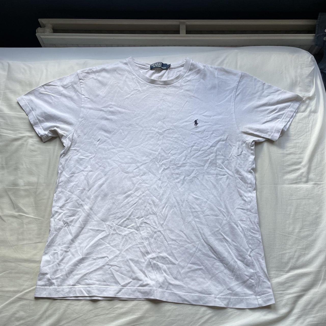 Polo Ralph Lauren T-Shirt – White, Medium Vintage... - Depop
