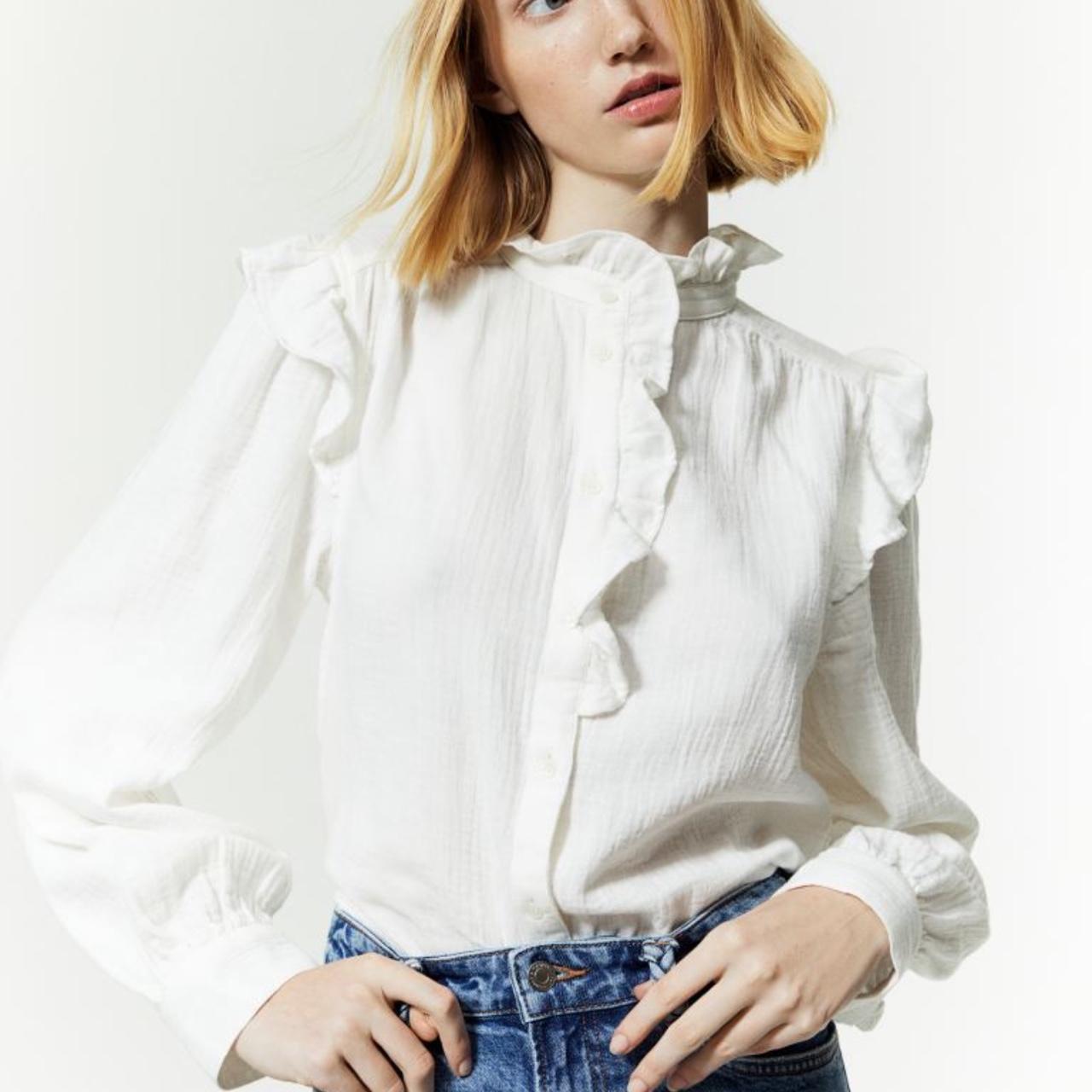 H&M frill trimmed muslin Only worn once Depop