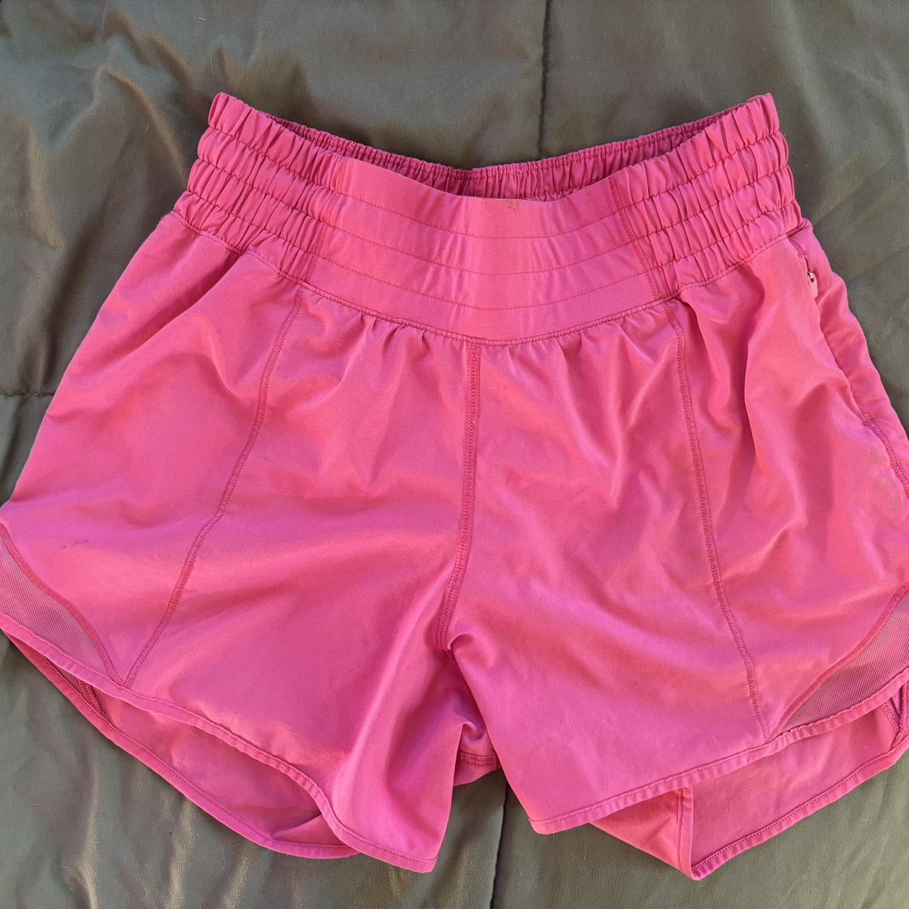 sonic pink lululemon shorts! - 4 inch inseam -too... - Depop