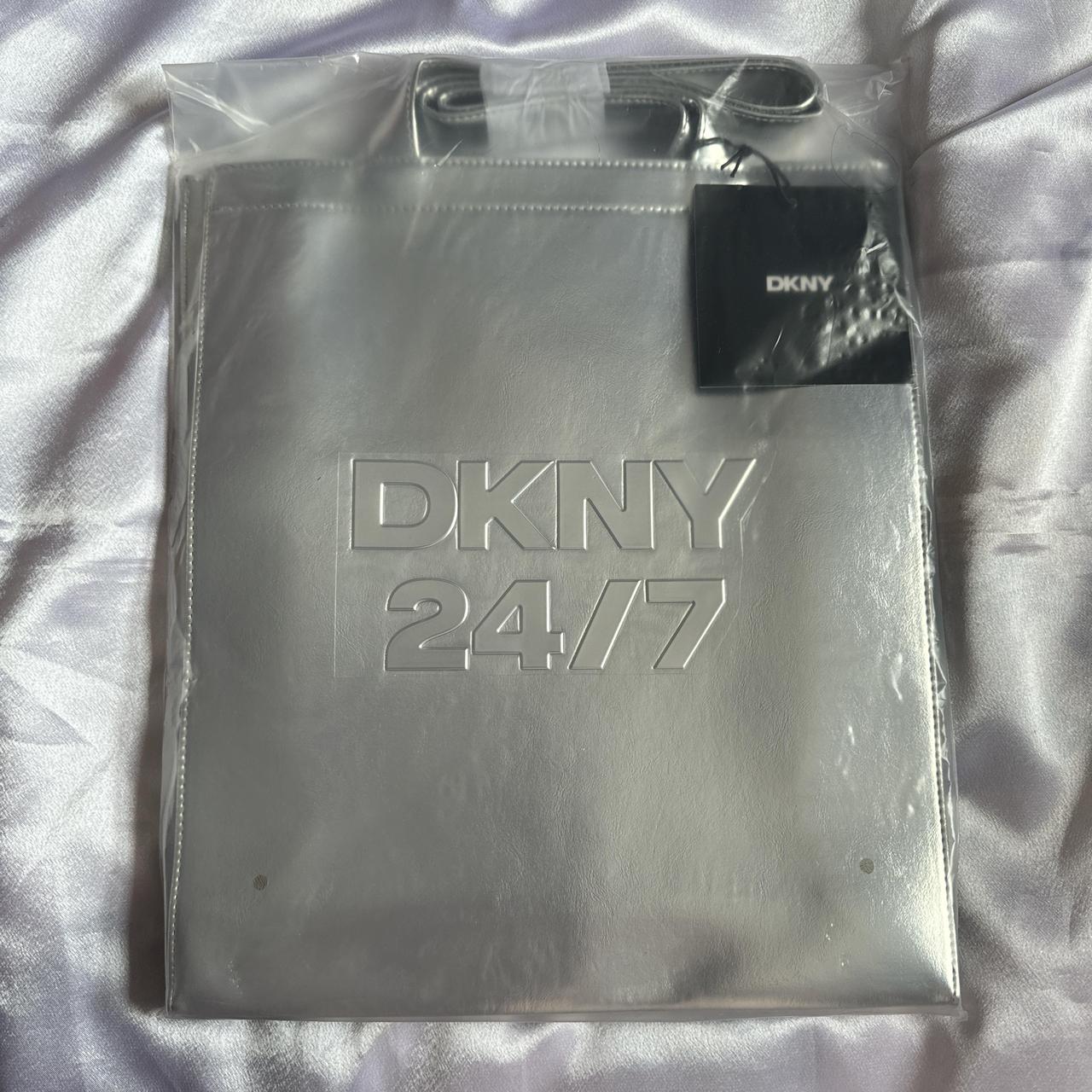 Metallic silver brand new DKNY 24 7 tote bag Depop