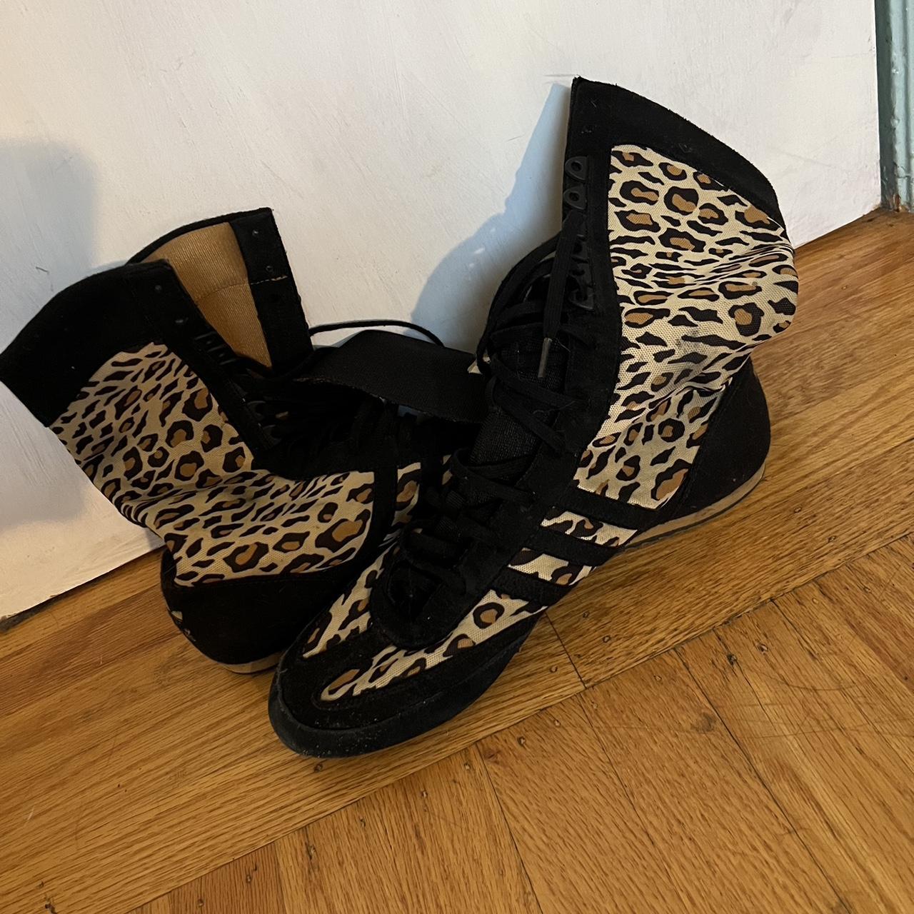 Jeremy Scott x Adidas cheetah print boxing boots