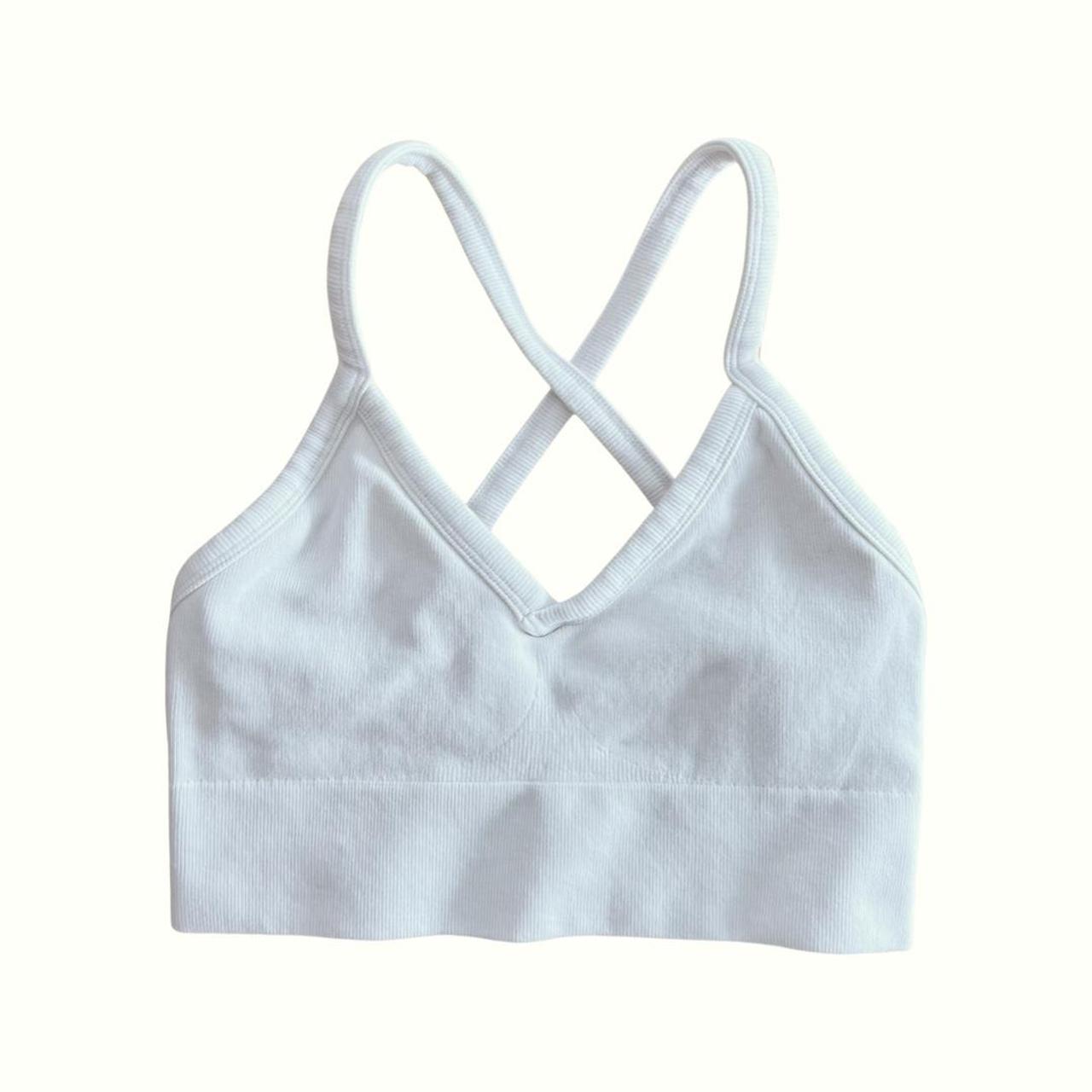 Alo yoga seamless ribbed low back bra sport... - Depop