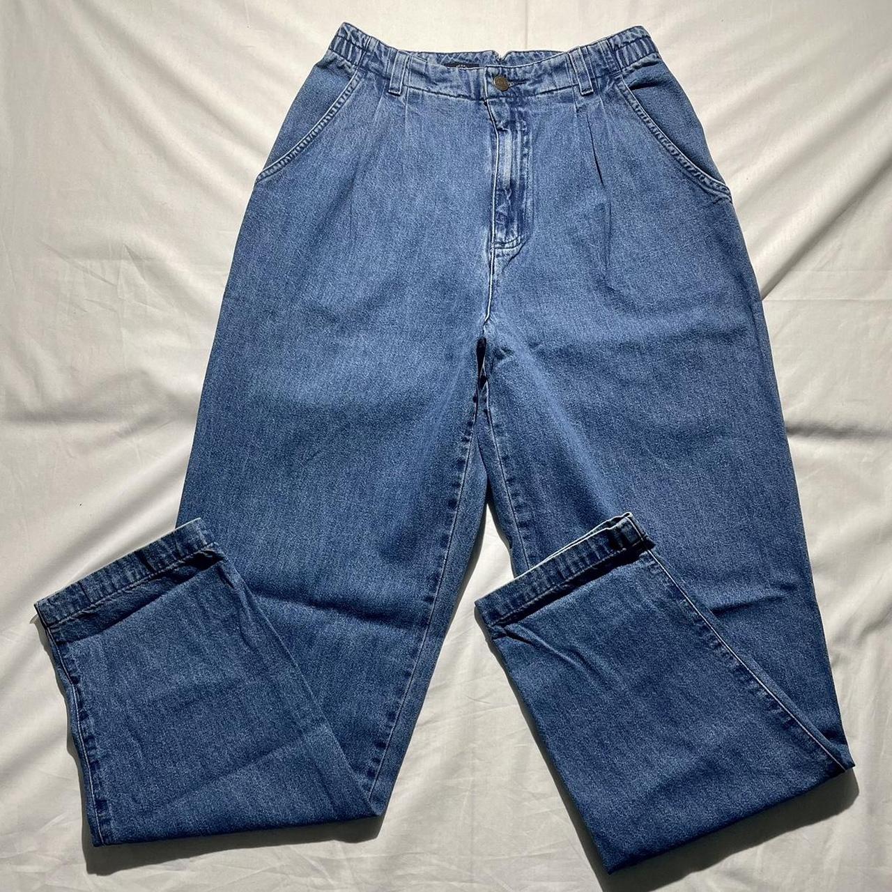 Pleated Vintage 90s high waisted jeans Brand:... - Depop