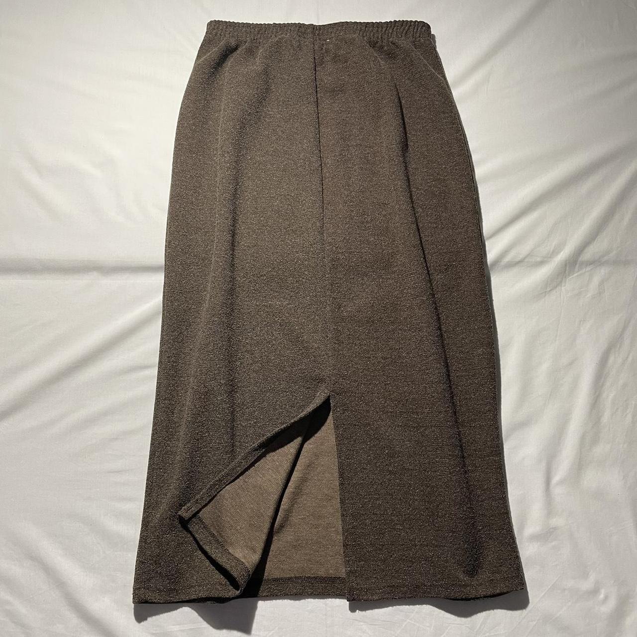 Vintage 90s Brown knit Maxi skirt Brand: Metro 212... - Depop