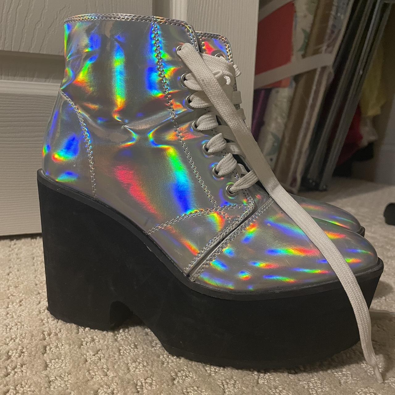 Holographic rave sale boots