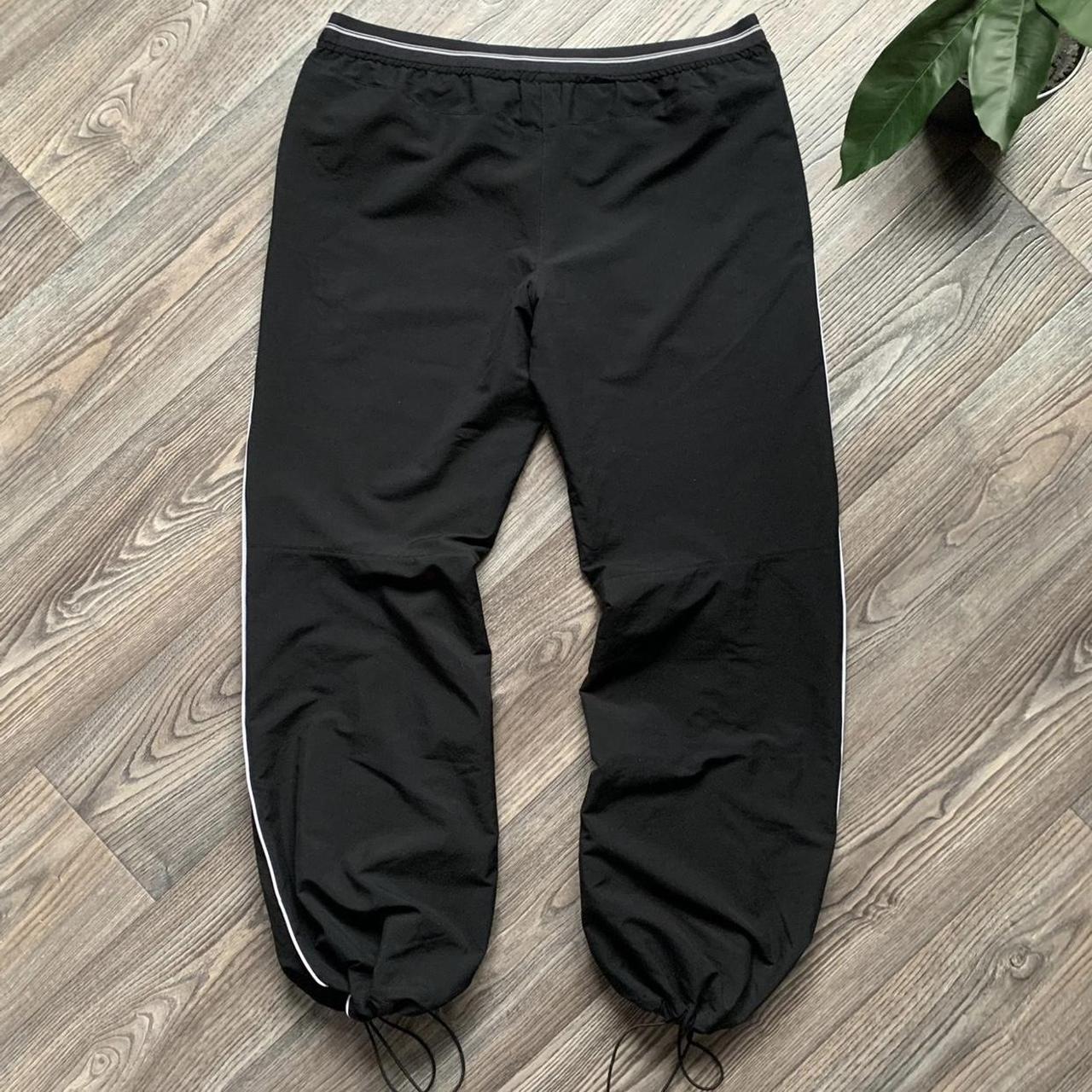 NIKE Y2K SWOOSH DRILL BLACK TRACK PANTS Size in... - Depop