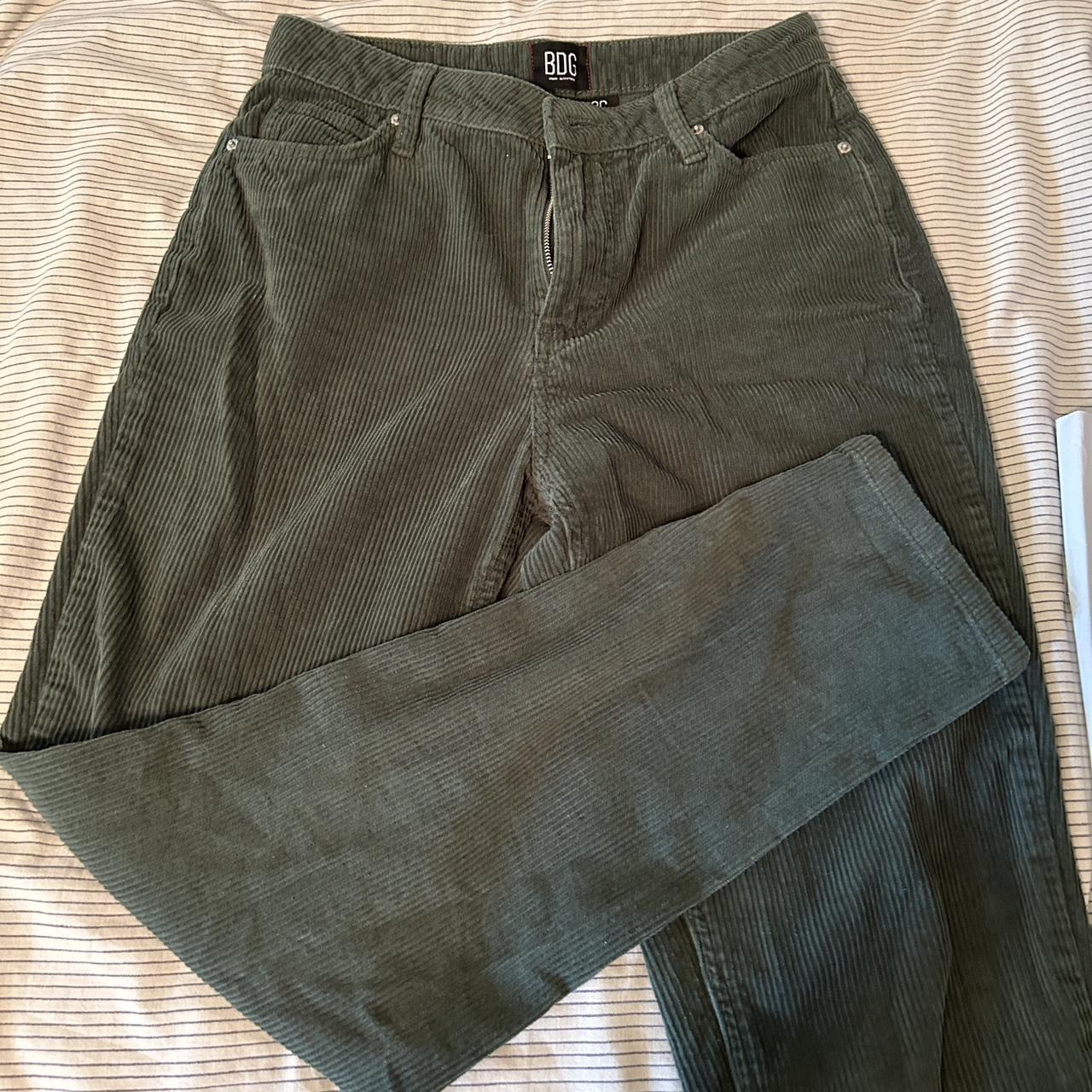 Green corduroy pants - Depop