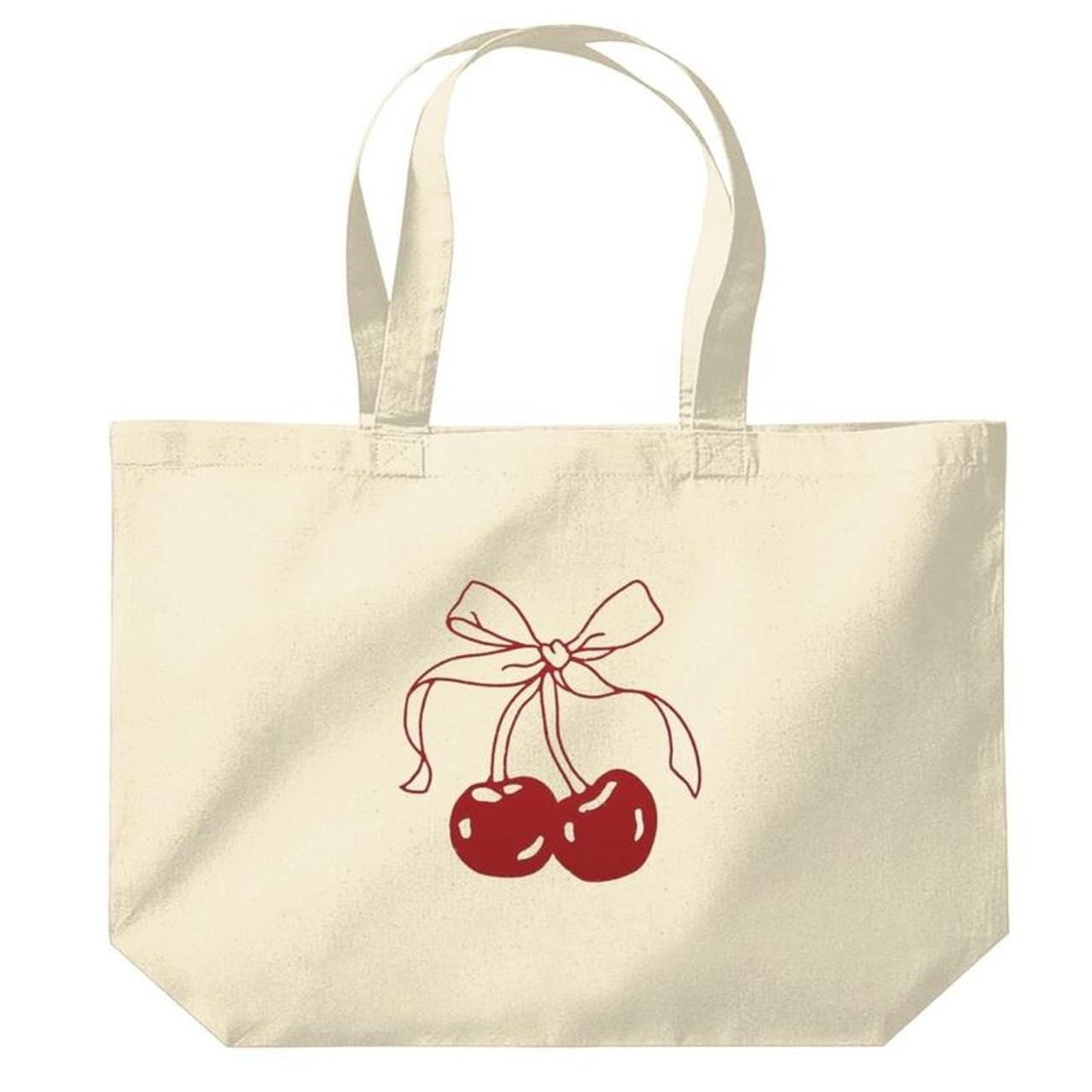 Canvas tote bag with cherry design🍒: 🍒Perfect... - Depop