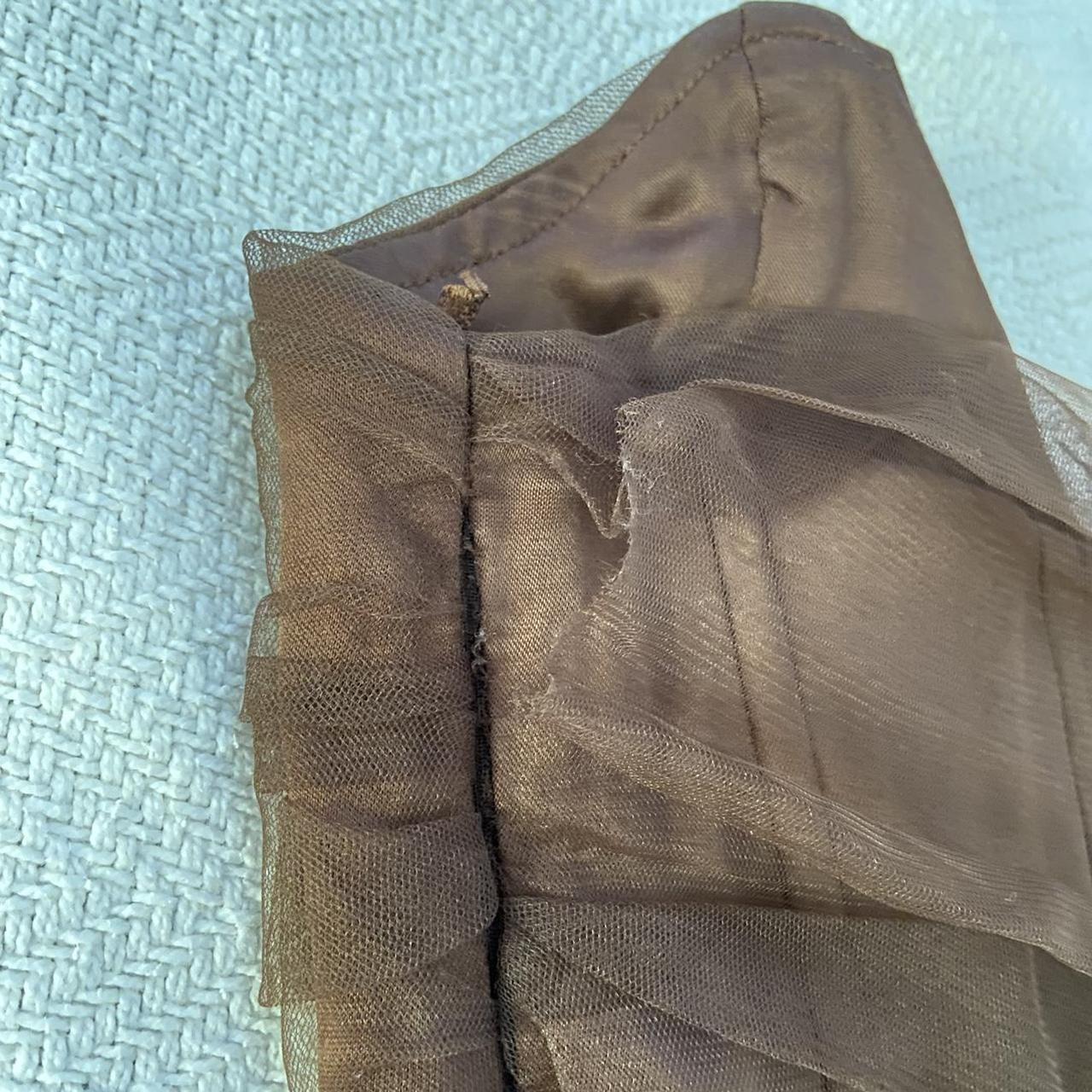 Brown mesh covered corset from Zara size xs Bought... - Depop