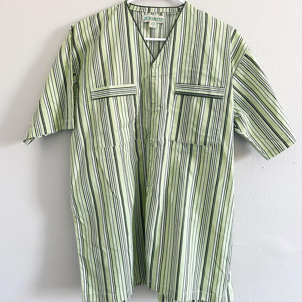Vintage Haband Striped Button Up Size: tag reads MD,... - Depop