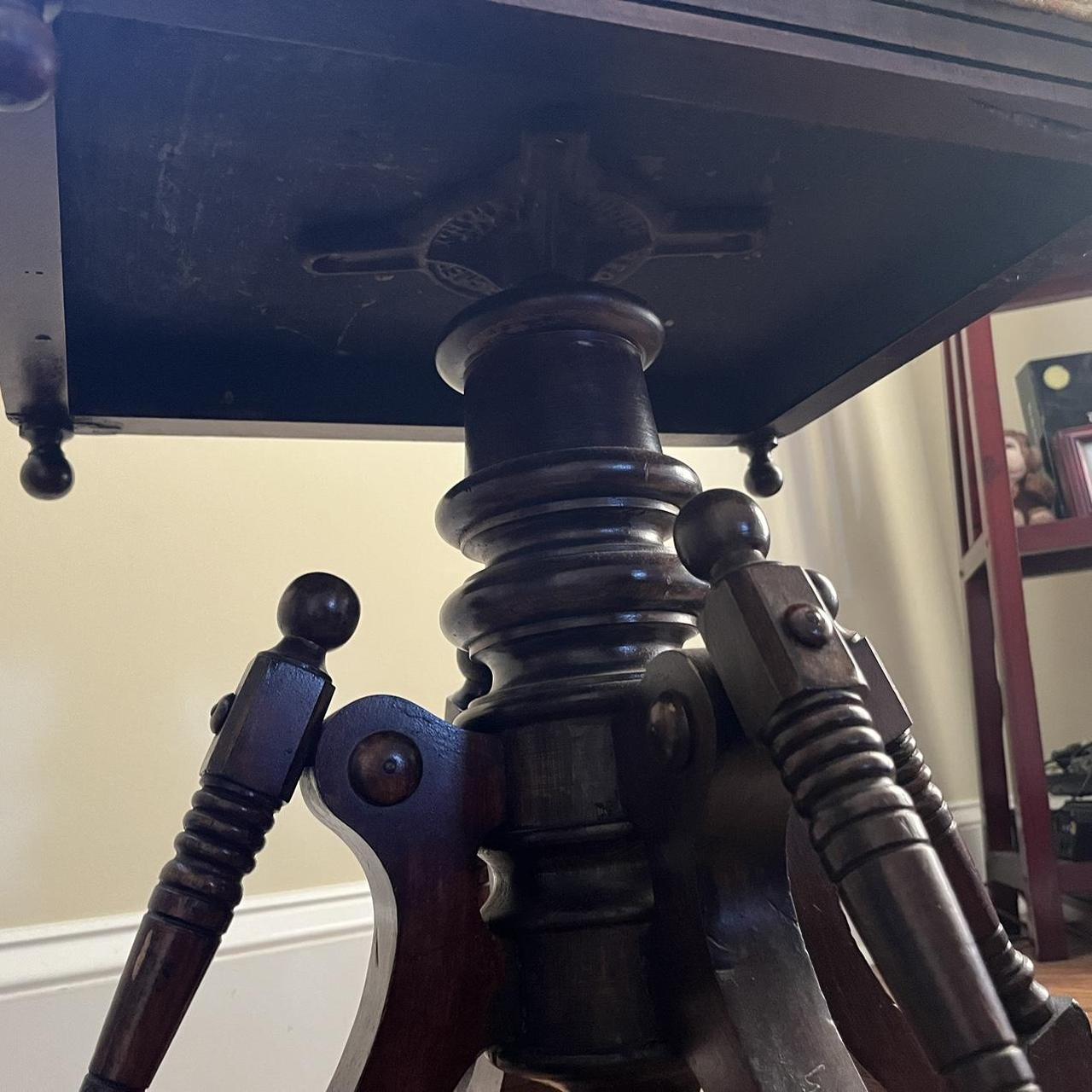 antique cast iron piano bench stool swivels solid... - Depop