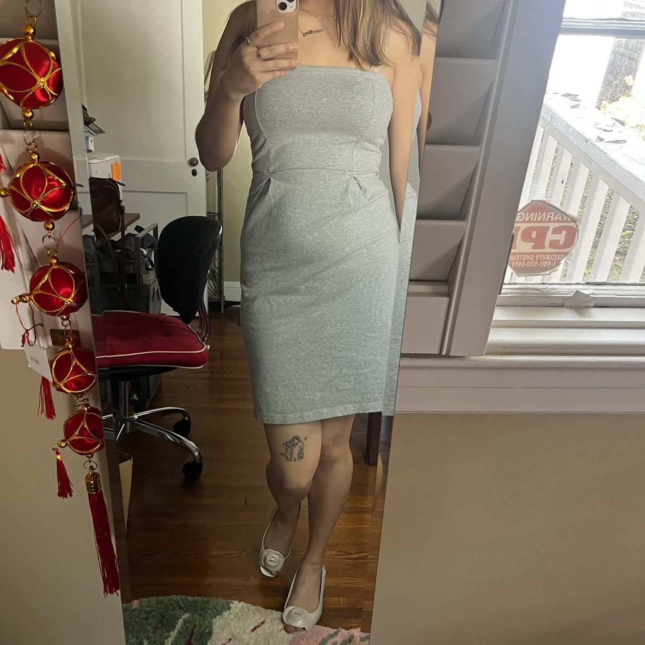 Old shops navy grey dress