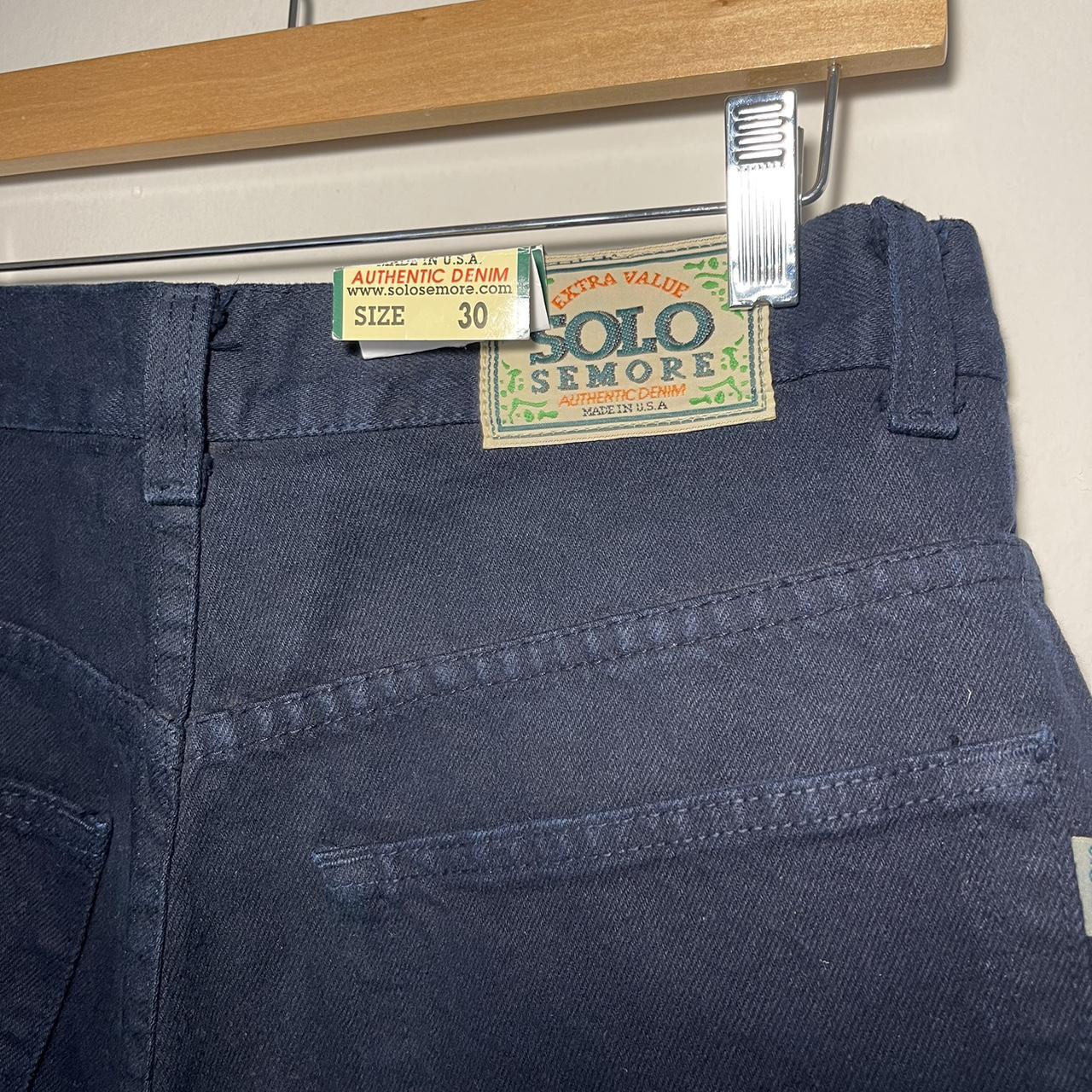 Vintage Solo Semore Navy Baggy Jean Shorts Brand new... - Depop