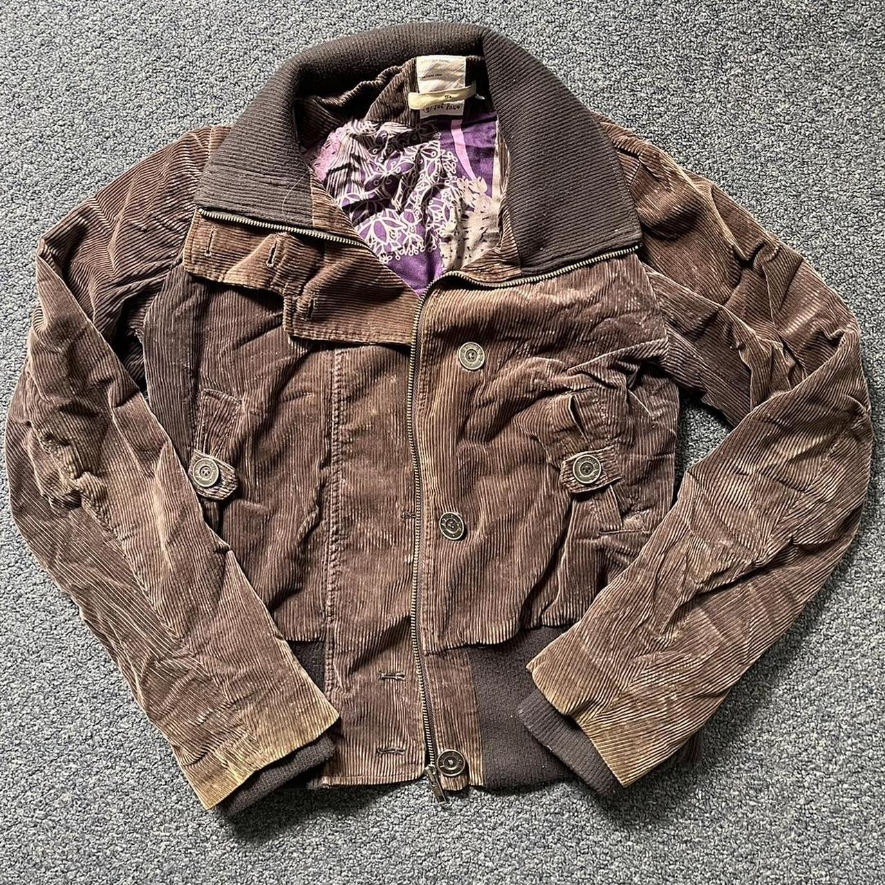 cool fat face brand jacket! brown corduroy size 10... Depop