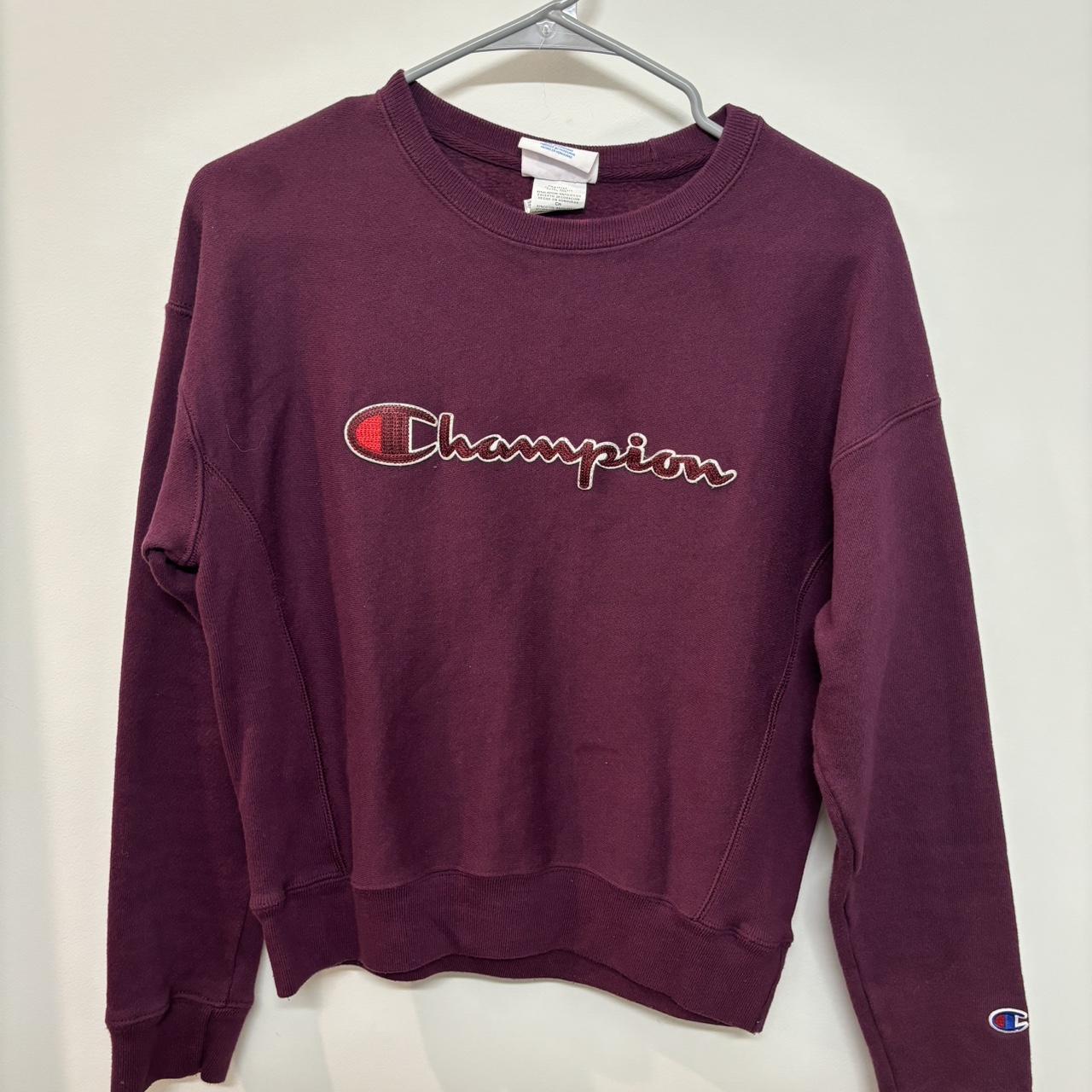 Maroon Champions Sweater a bit cropped