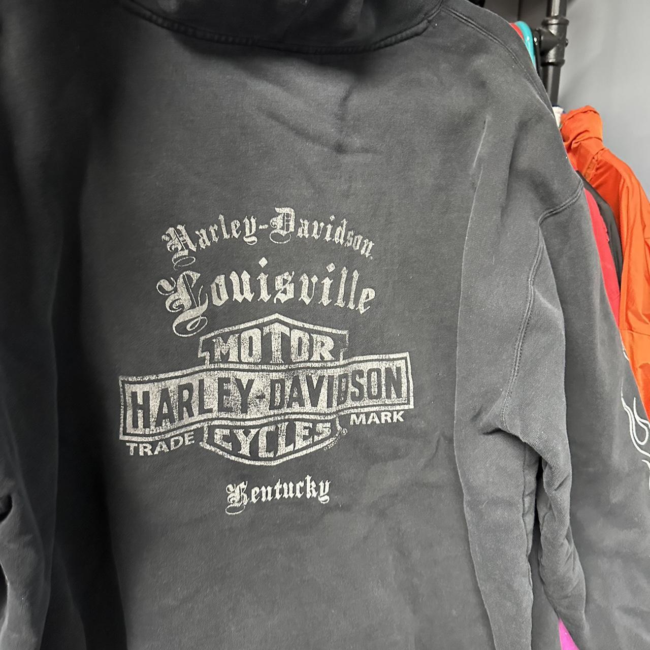 Harley Davidson Men's Black Hoodie | Depop