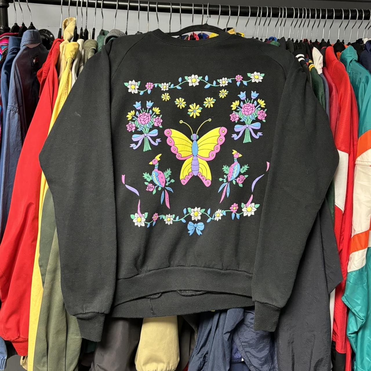 Vintage 90s Butterfly Sweatshirt Fits Large - Depop