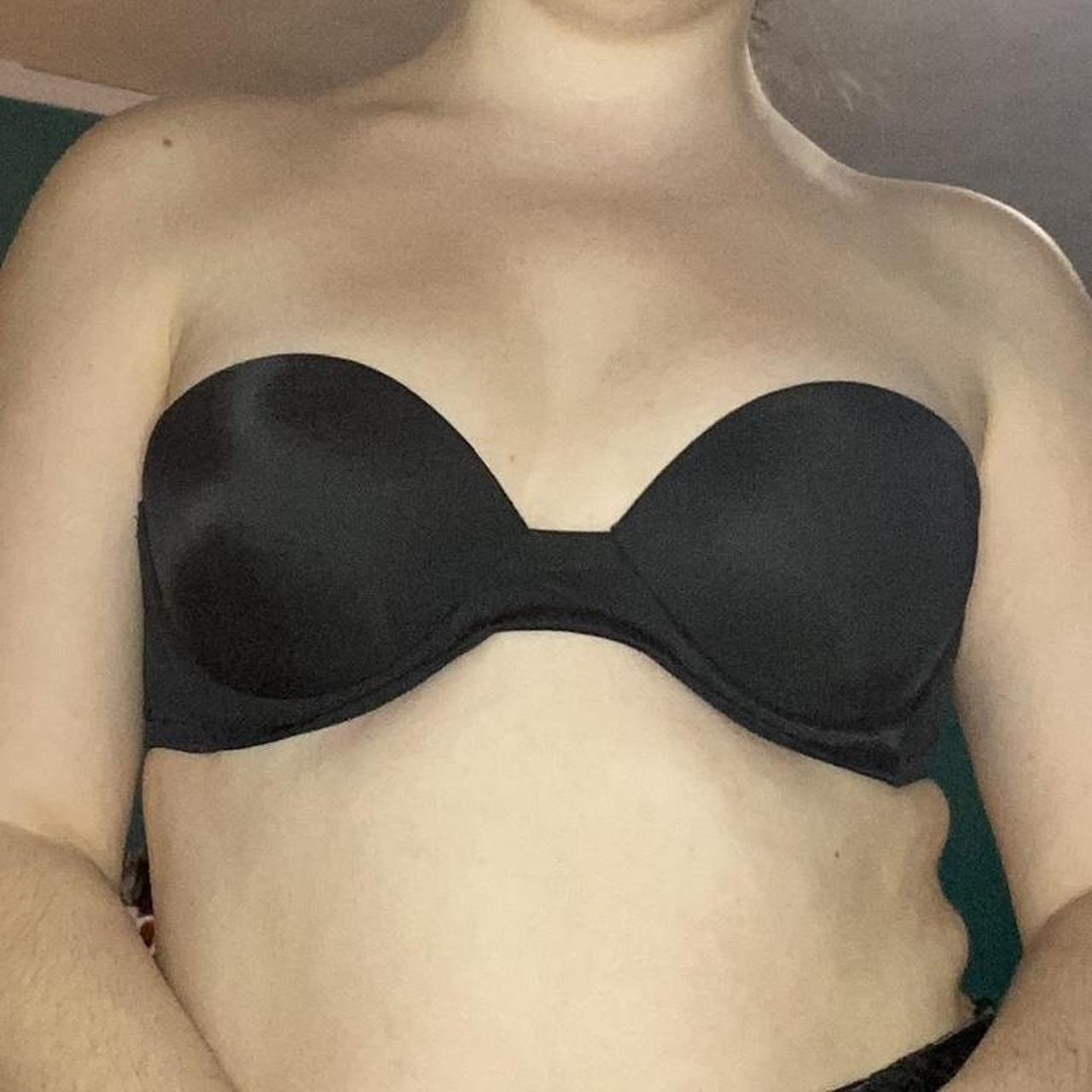 Black strapless bra push up Victoria’s Secret... Depop
