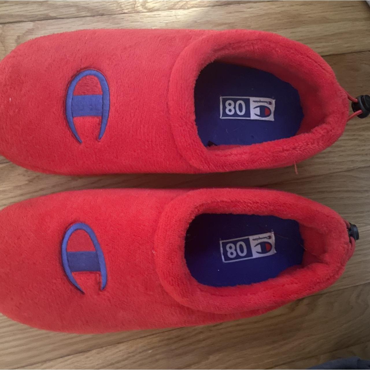 Champion comfy red shoes/slip ones Used three