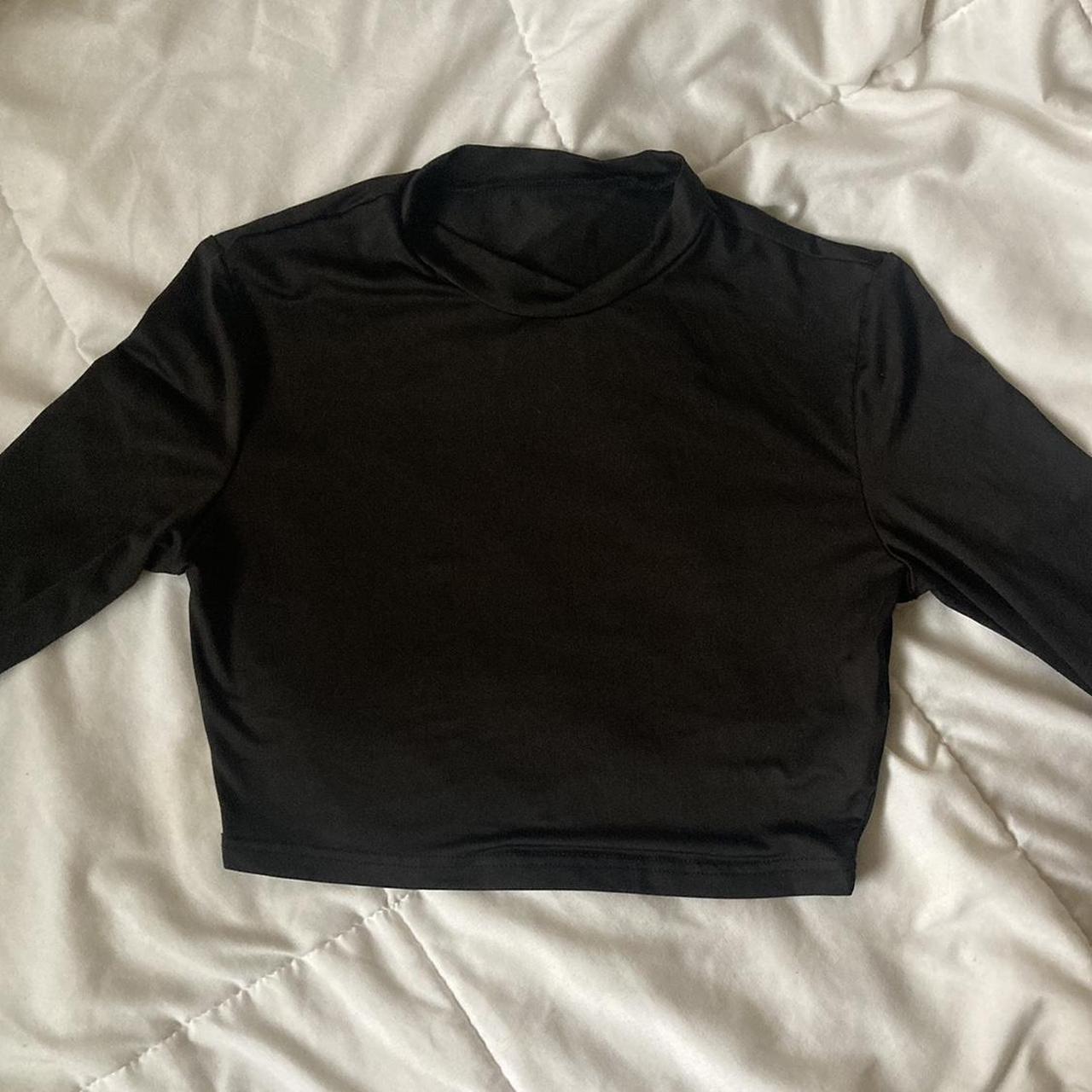 Black crop top Thin material athletic material, no... - Depop