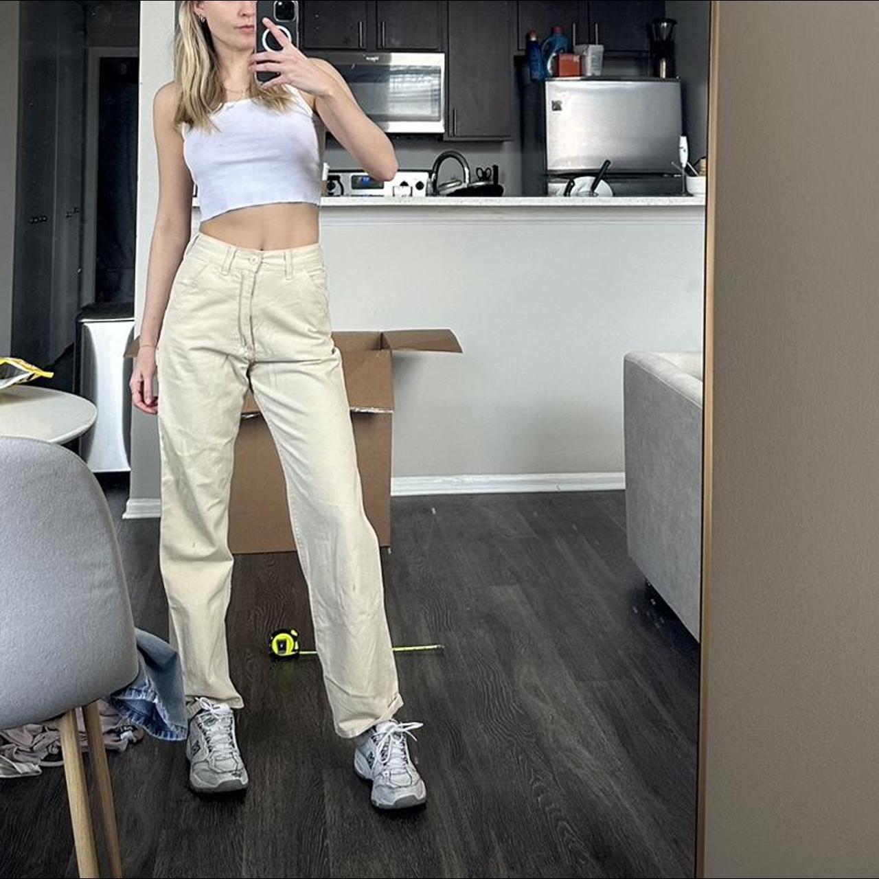 Brandy Melville cream cargos one size really... Depop