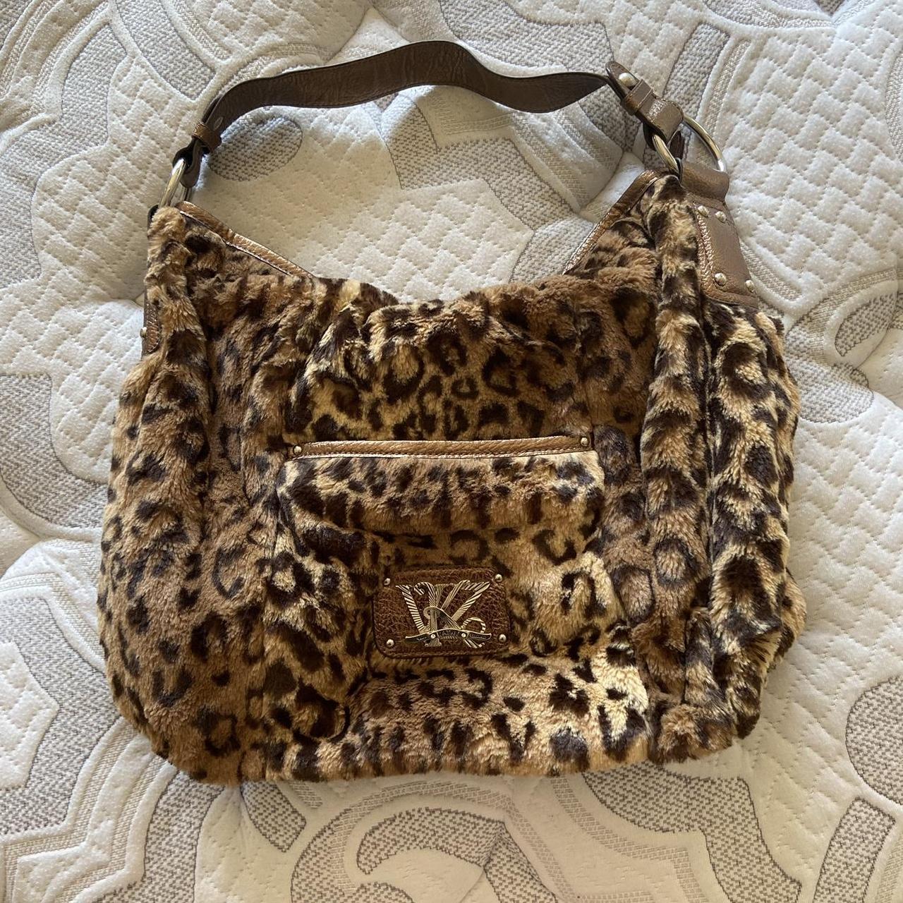 y2k early 2000s mcbling fuzzy cheetah leopard... - Depop