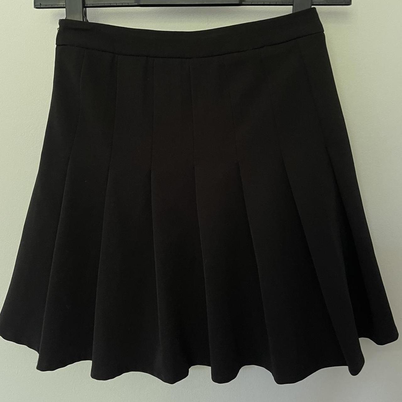 Black pleated mini skirt Size XS Vintage y2k retro... - Depop