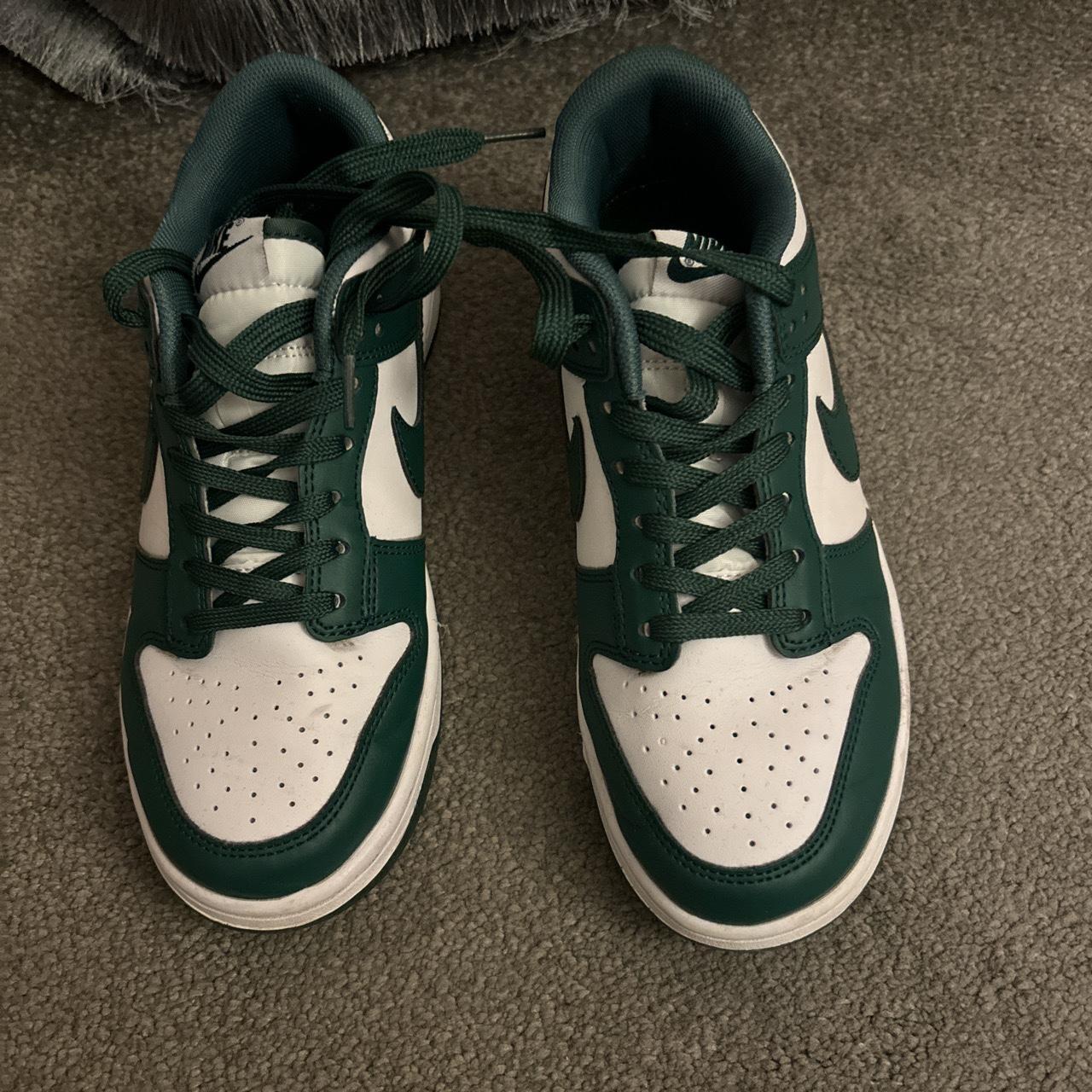 Nike Dunks Forest Green Worn once Size 4.5 but it... - Depop