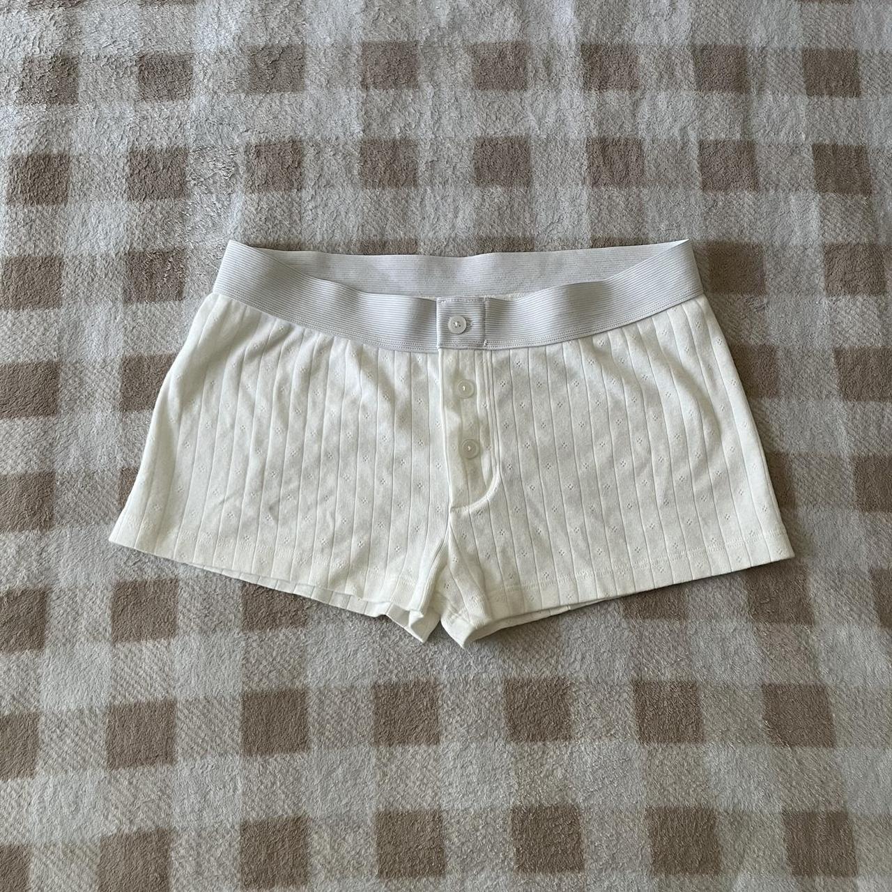 Brandy Melville White Eyelet Boyshorts No Size - Depop