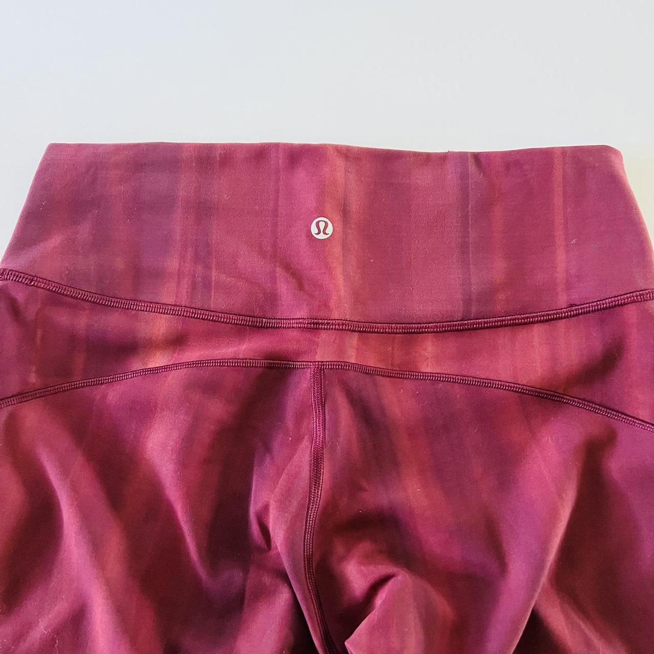 LULULEMON ATHLETICA LINEAR Spray Garnet In Movement HR Tight 25