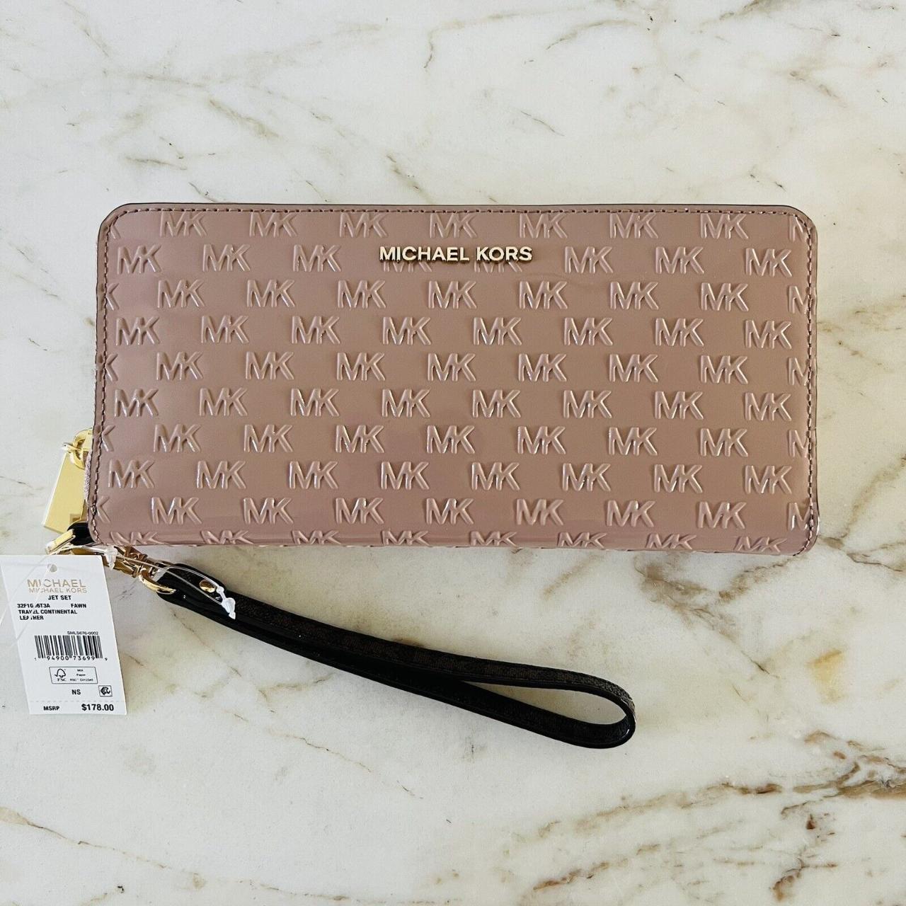 Michael Kors Women's Tan and Pink Wallet-purses | Depop