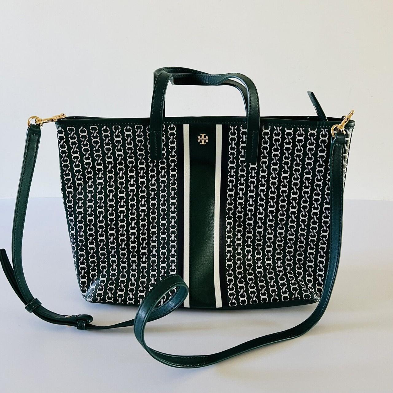 Tory Burch Green Gemini Link Tote Bag