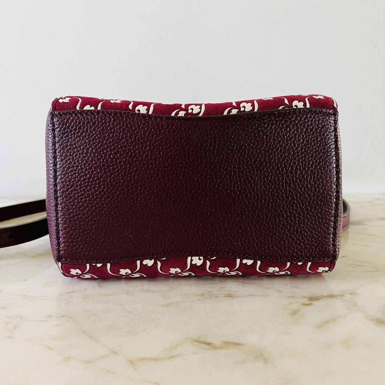 TORY BURCH McGraw Burgundy Leather High Frequency Small Bucket Crossbody  Bag