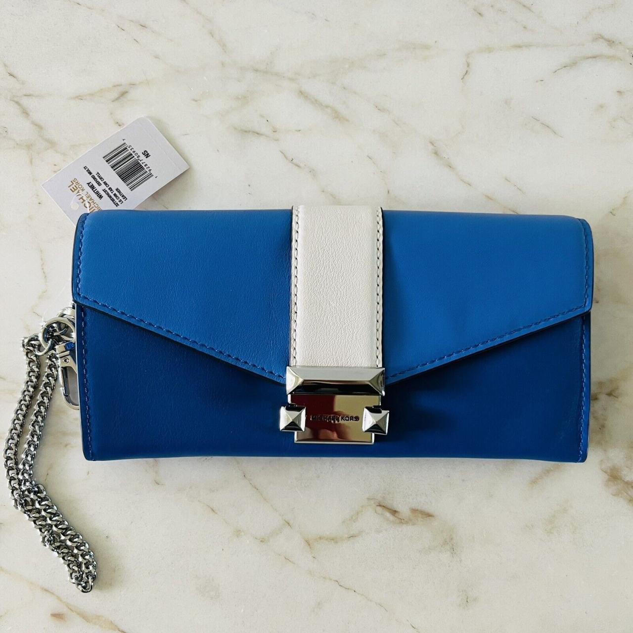 Michael kors blue and white clearance wallet