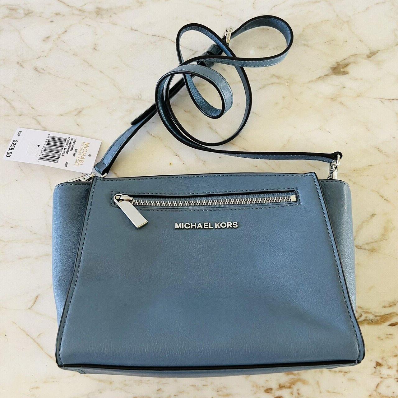 MICHAEL KORS Sophie Surf Blue Soft Leather Small