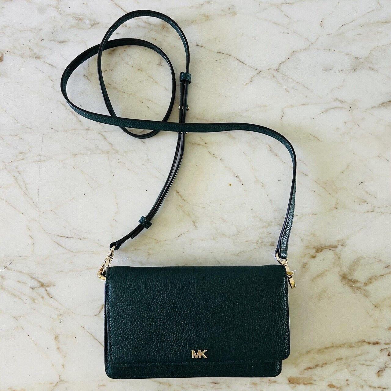 MICHAEL KORS Mott Dark Atlantic Green Leather Phone. Depop