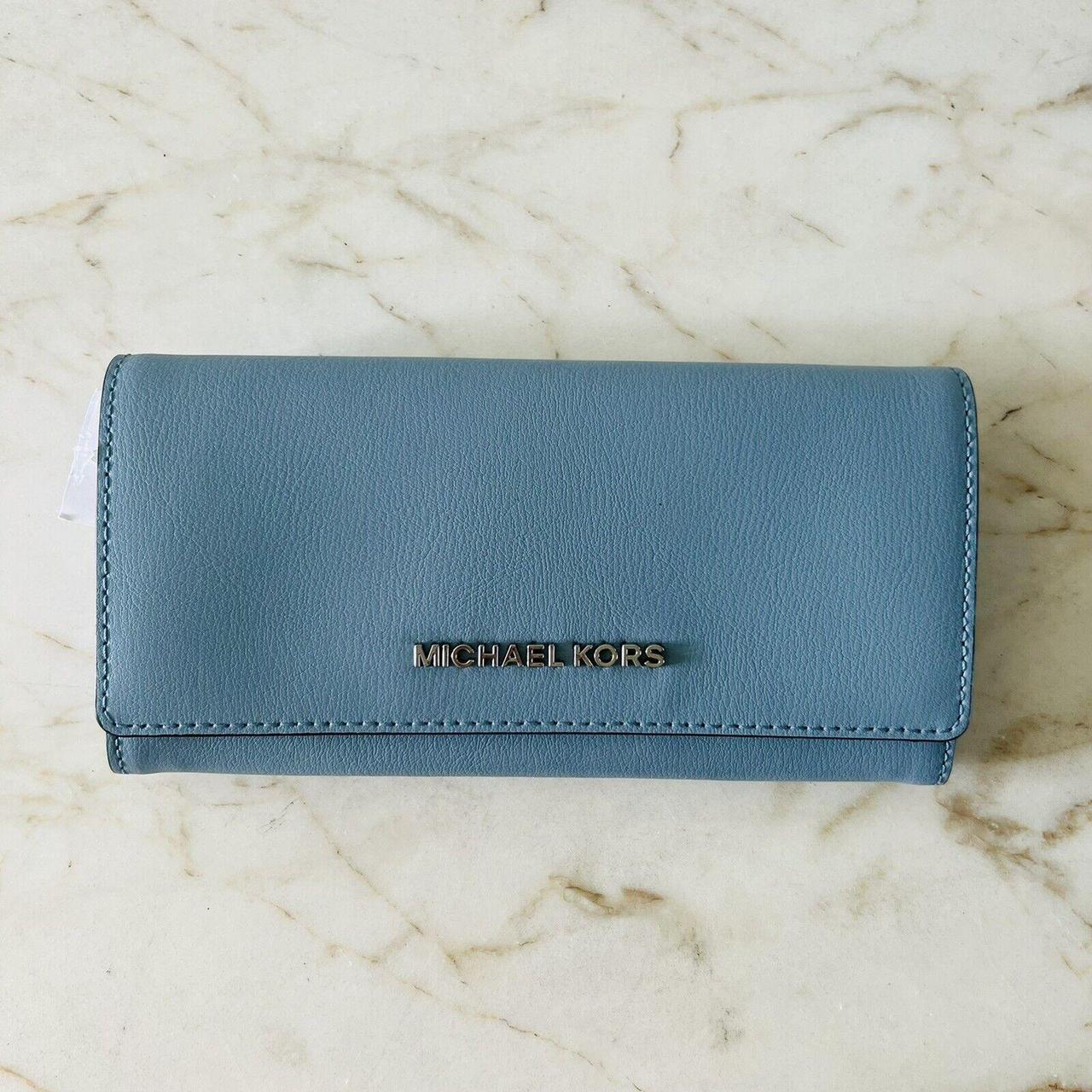 MICHAEL KORS Jet Set Travel Powder Blue Leather. Depop