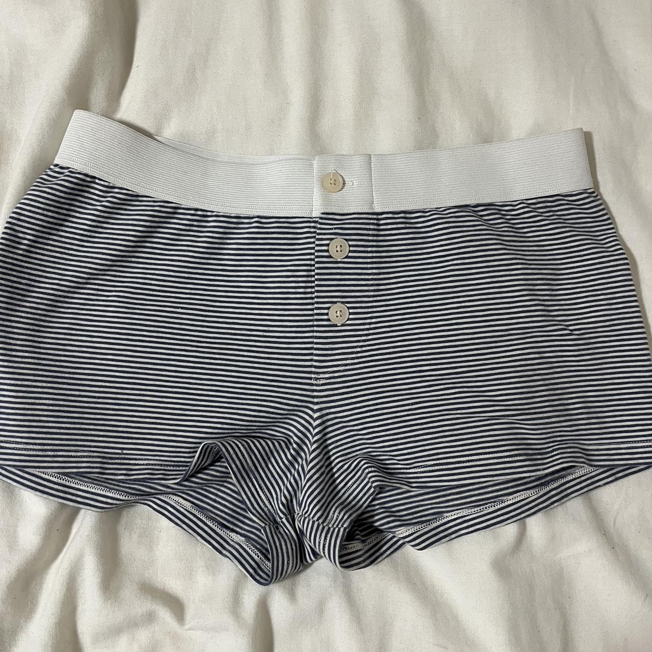 brandy melville striped boxers navy - Depop