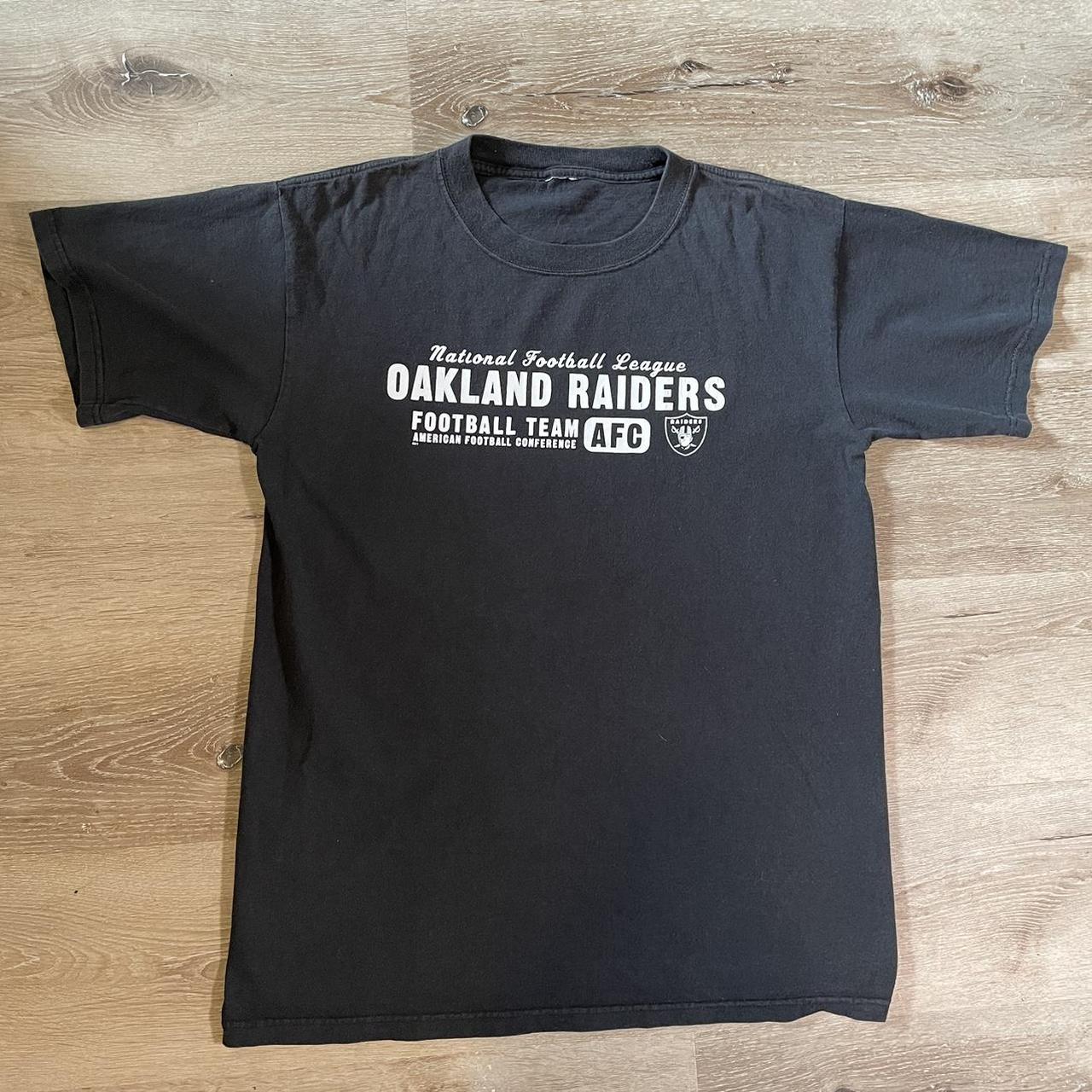 Vintage Y2K Oakland Raiders NFL jersey shirt. Washed - Depop