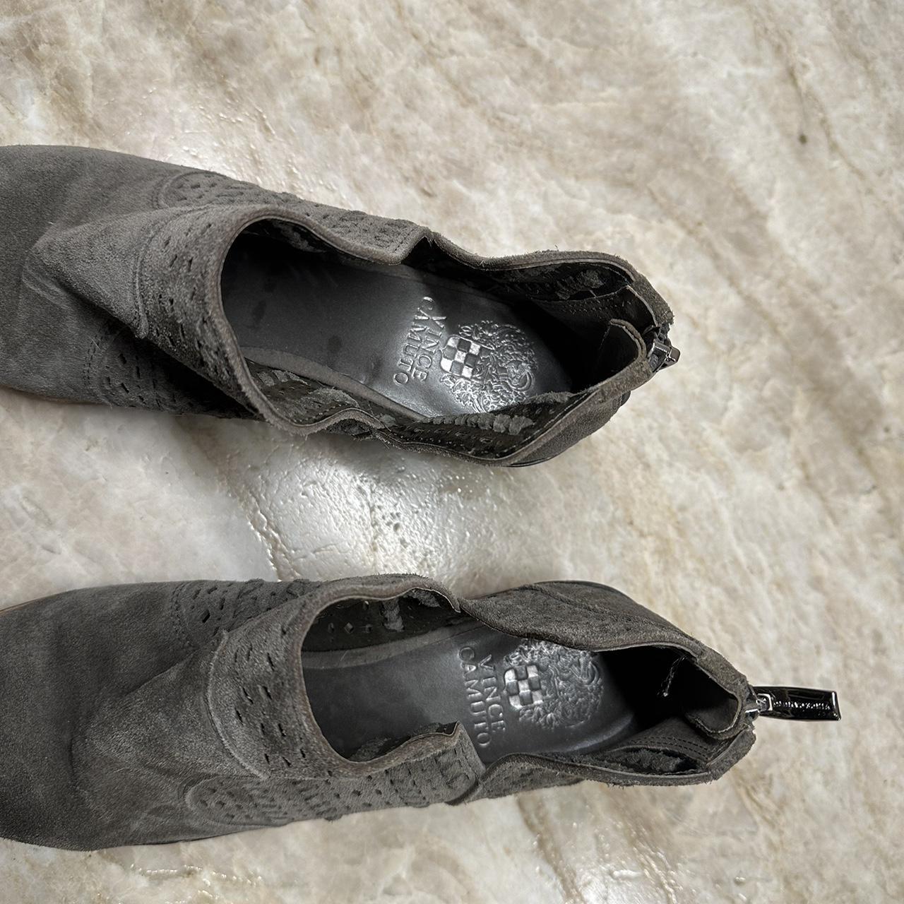 vince camuto grey suede boots