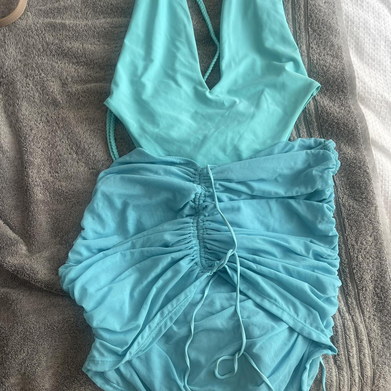 Mars The Label Swimsuit And Beach Skirt Blue Size Depop