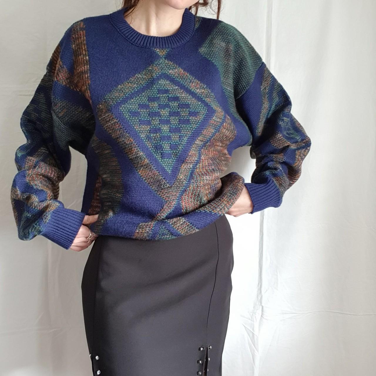 Vintage Pierre Balmain knitted wool pattern jumper. - Depop