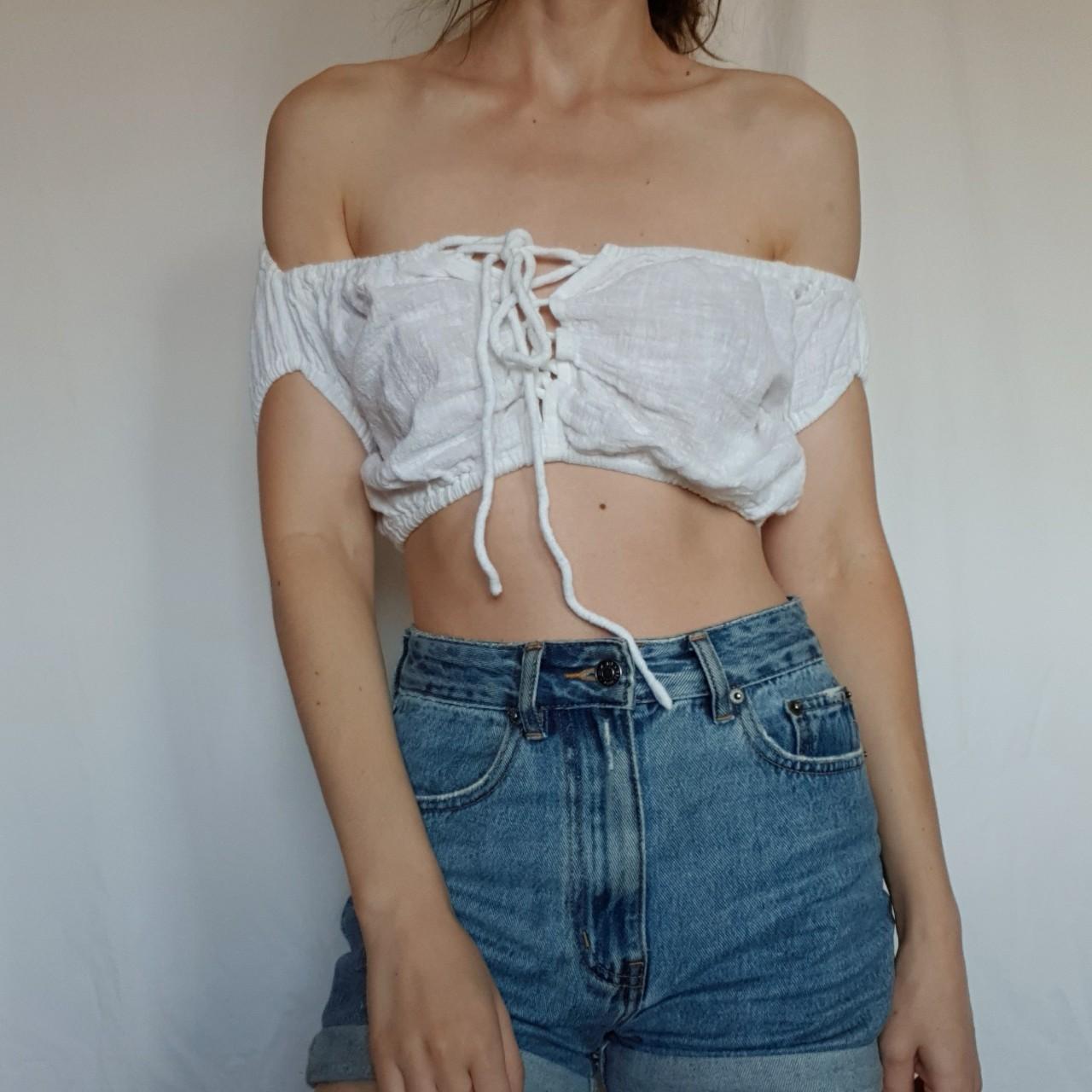 Opia Byron bay off the shoulders prairie style crop... Depop