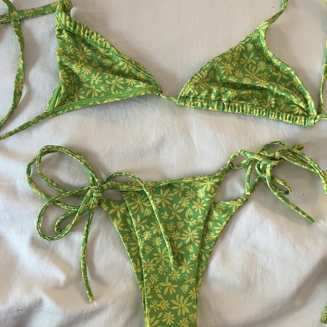 Kulani Kinis Green Floral Fit Bikini So Cute And Depop