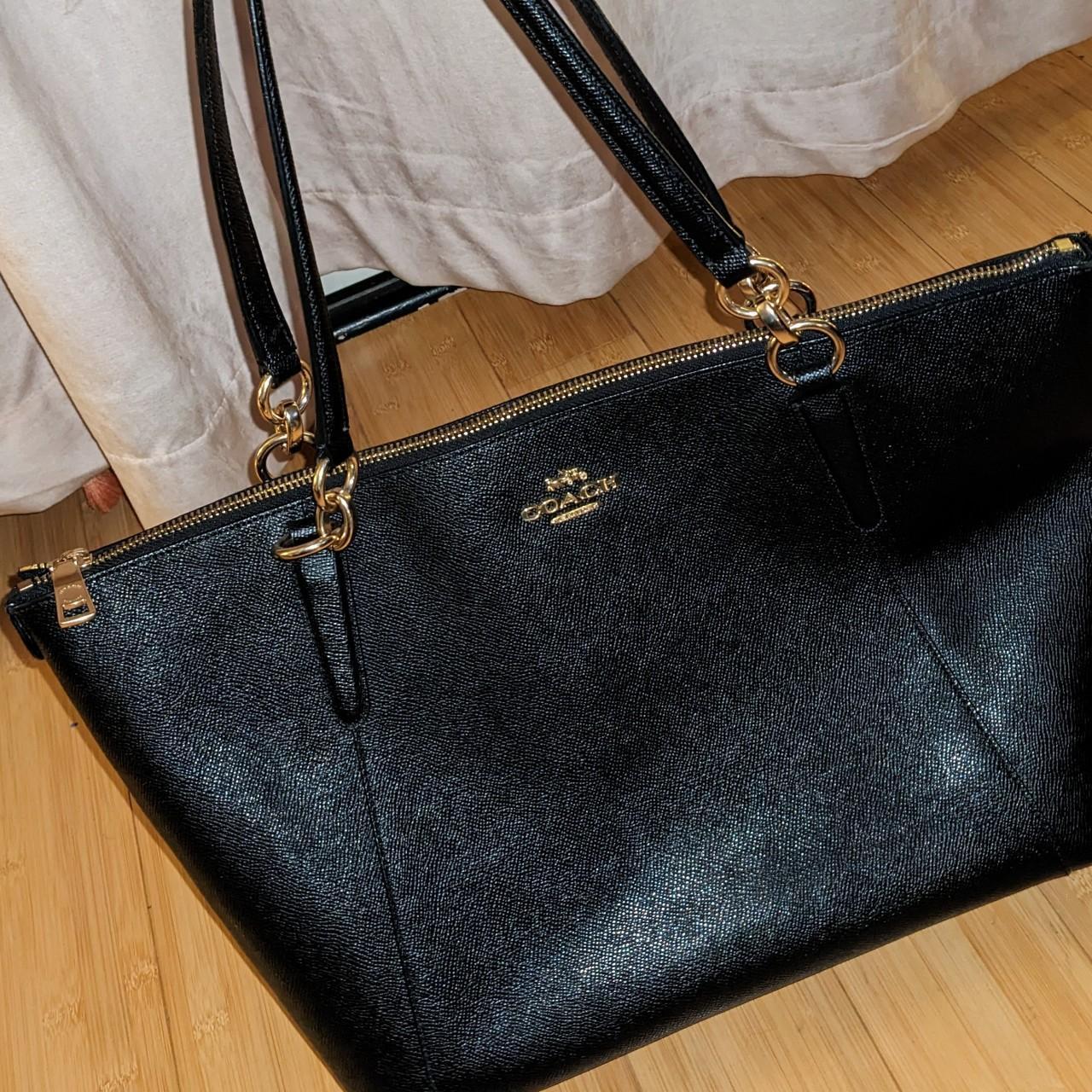 Coach crossgrain ava best sale tote shoulder bag black