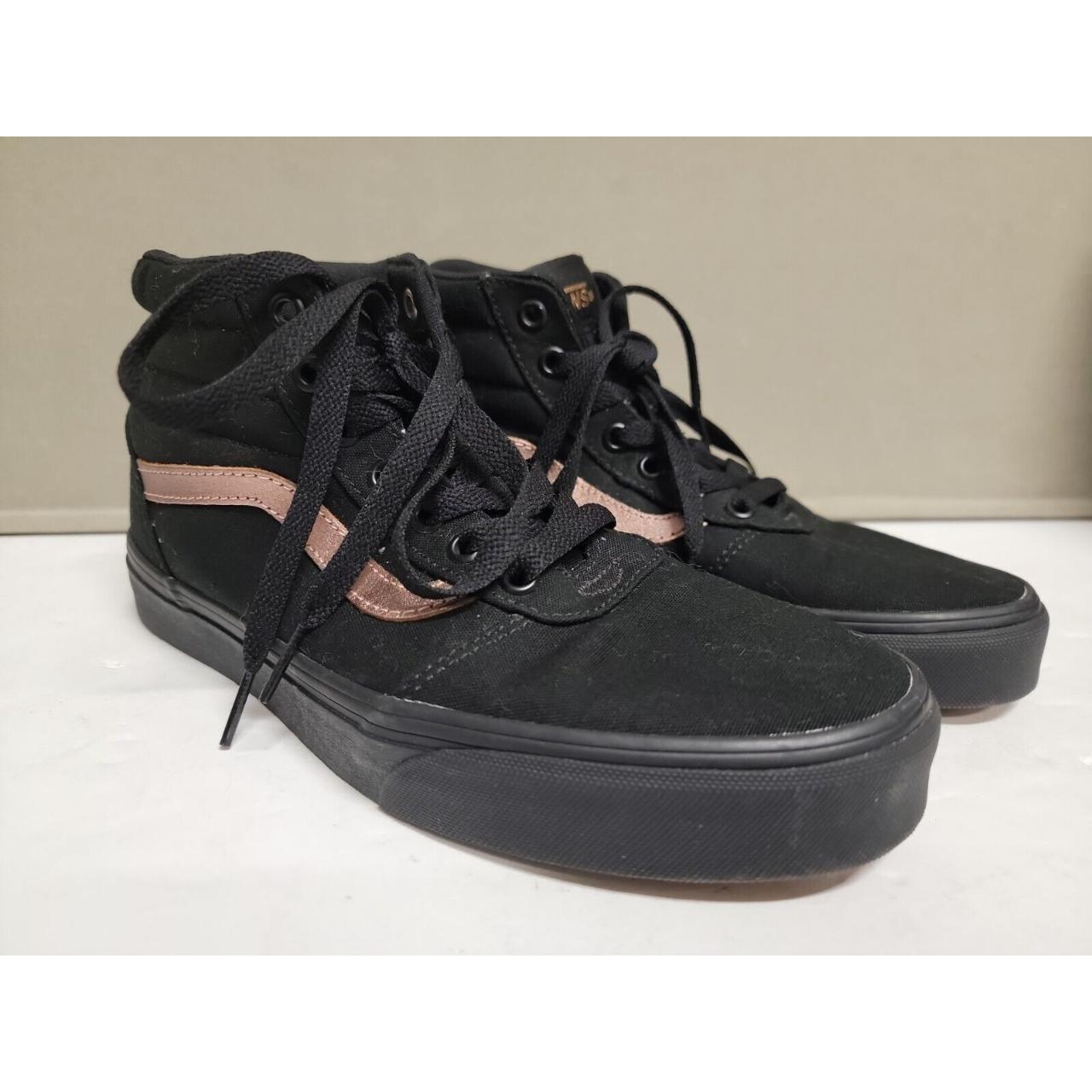 Black vans with store rose gold stripe